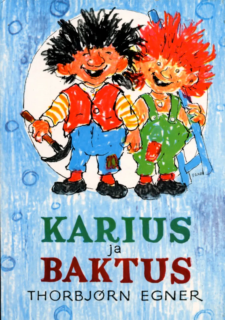 Omslag Karius ja Baktus (samisk utg.) av Thorbjørn Egner (Innbundet)