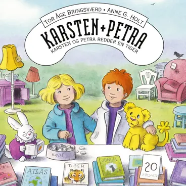 Omslag Karsten og Petra redder en tiger av Tor Åge Bringsværd (Lydbok)