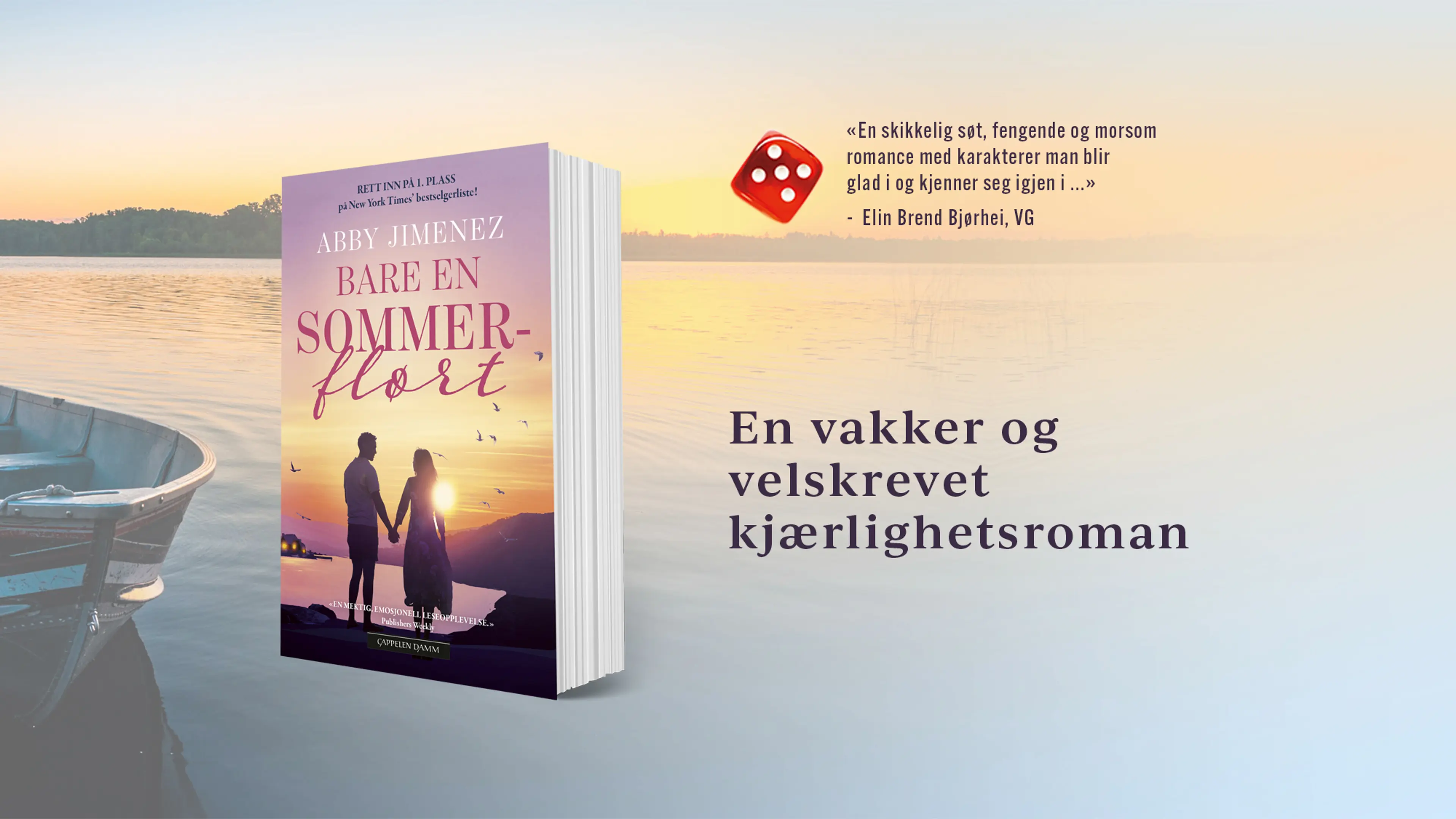 Boken Bare en sommerflørt på en bakgrunn med en robåt på en innsjø