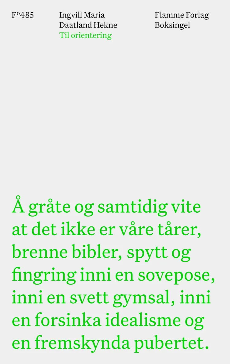 Omslag Til orientering av Ingvill Maria Daatland Hekne (Heftet)