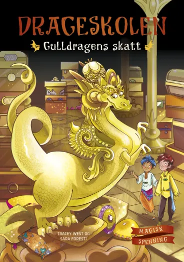 Omslag Drageskolen 12: Gulldragens skatt av Tracey West (Innbundet)