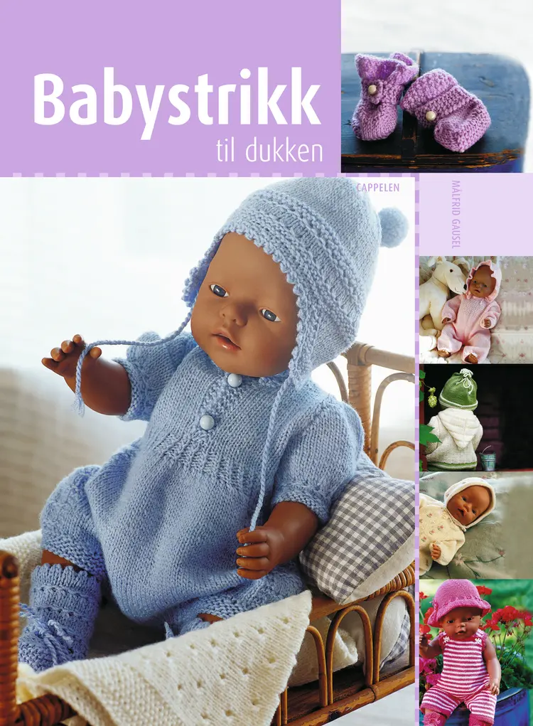 Omslag Babystrikk til dukken av Målfrid Gausel (Innbundet)