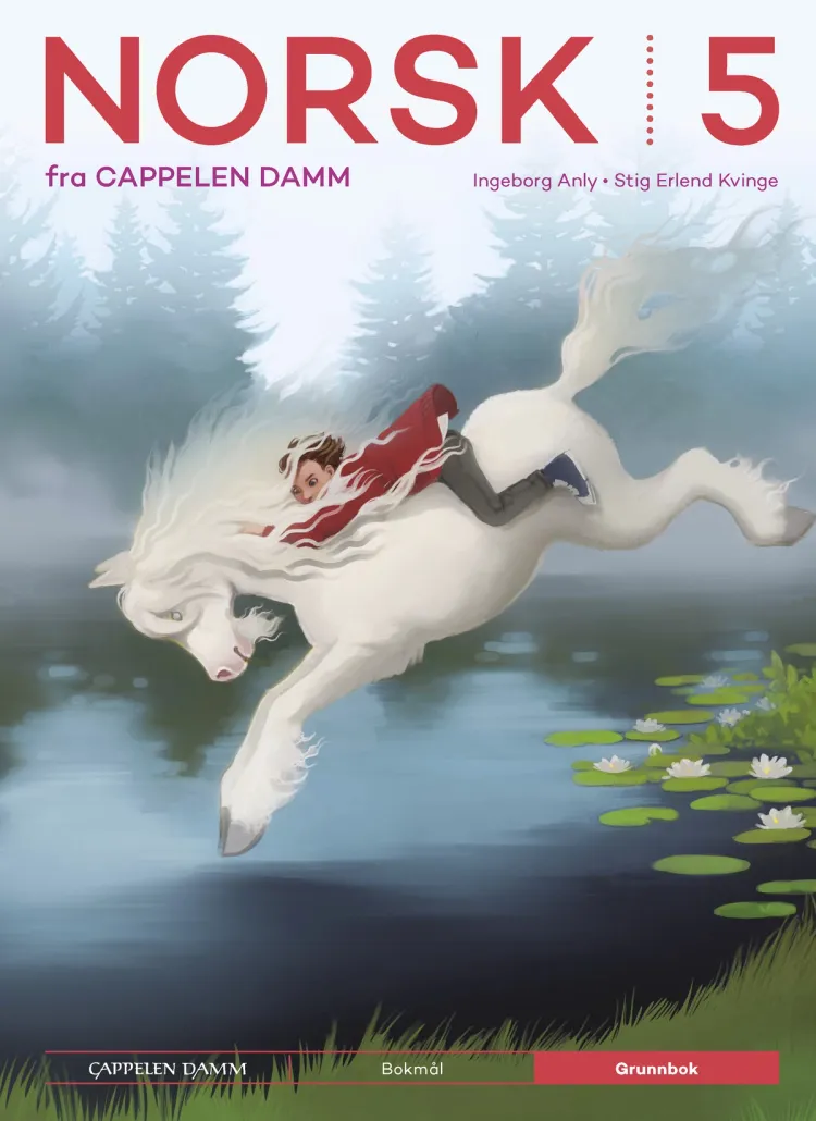 Omslag Norsk 5 fra Cappelen Damm Grunnbok av Ingeborg Anly og Stig Erlend Kvinge (Innbundet)