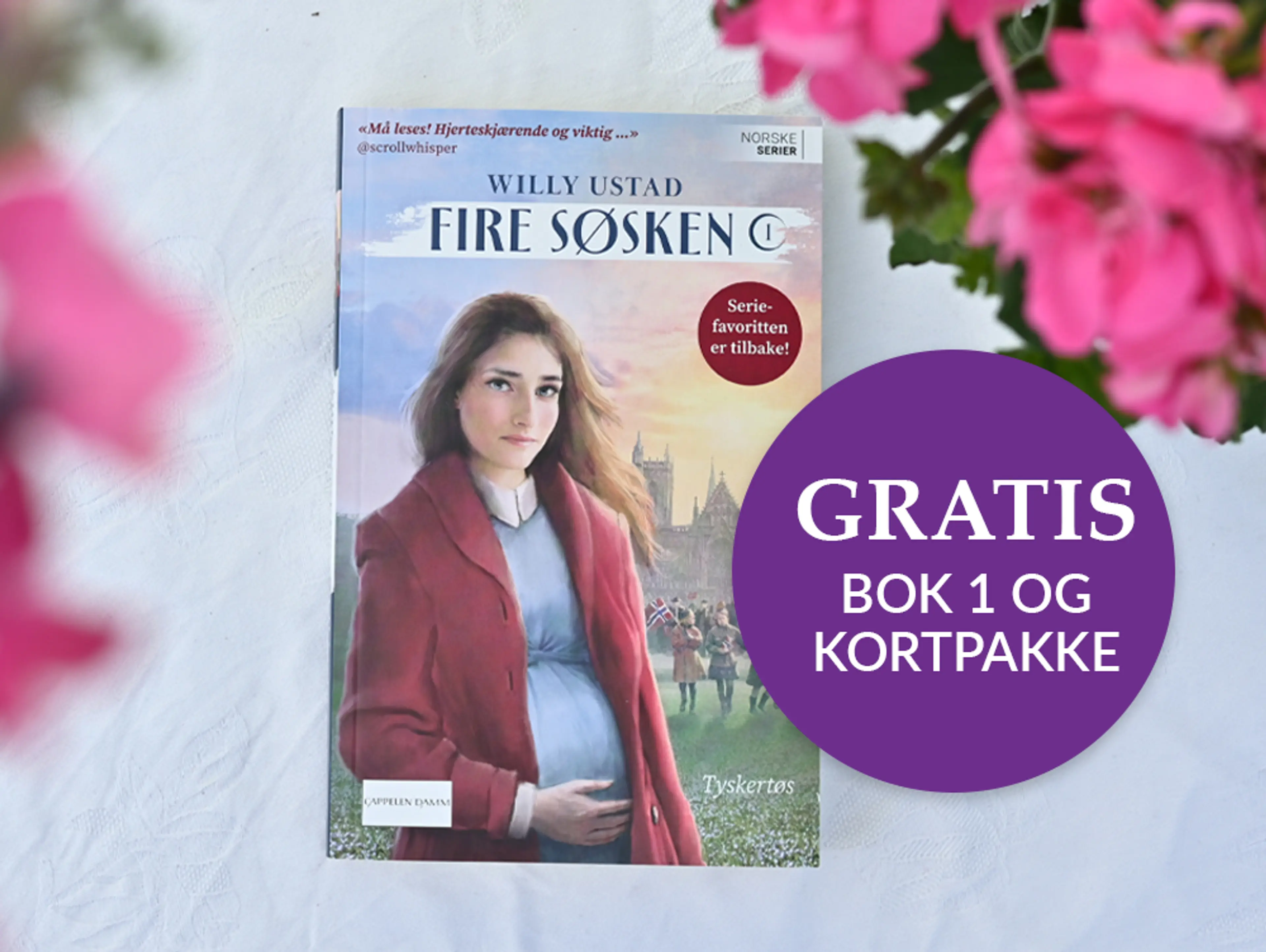 Foto av første bok i serien Fire søsken
