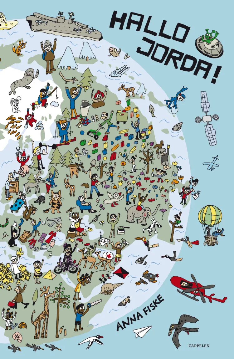 Omslag Hallo Jorda! av Anna Fiske (Innbundet)