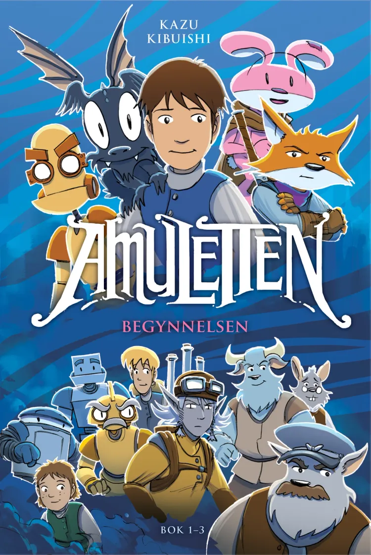 Omslag Amuletten 1-3 BEGYNNELSEN av Kazu Kibuishi (Innbundet)
