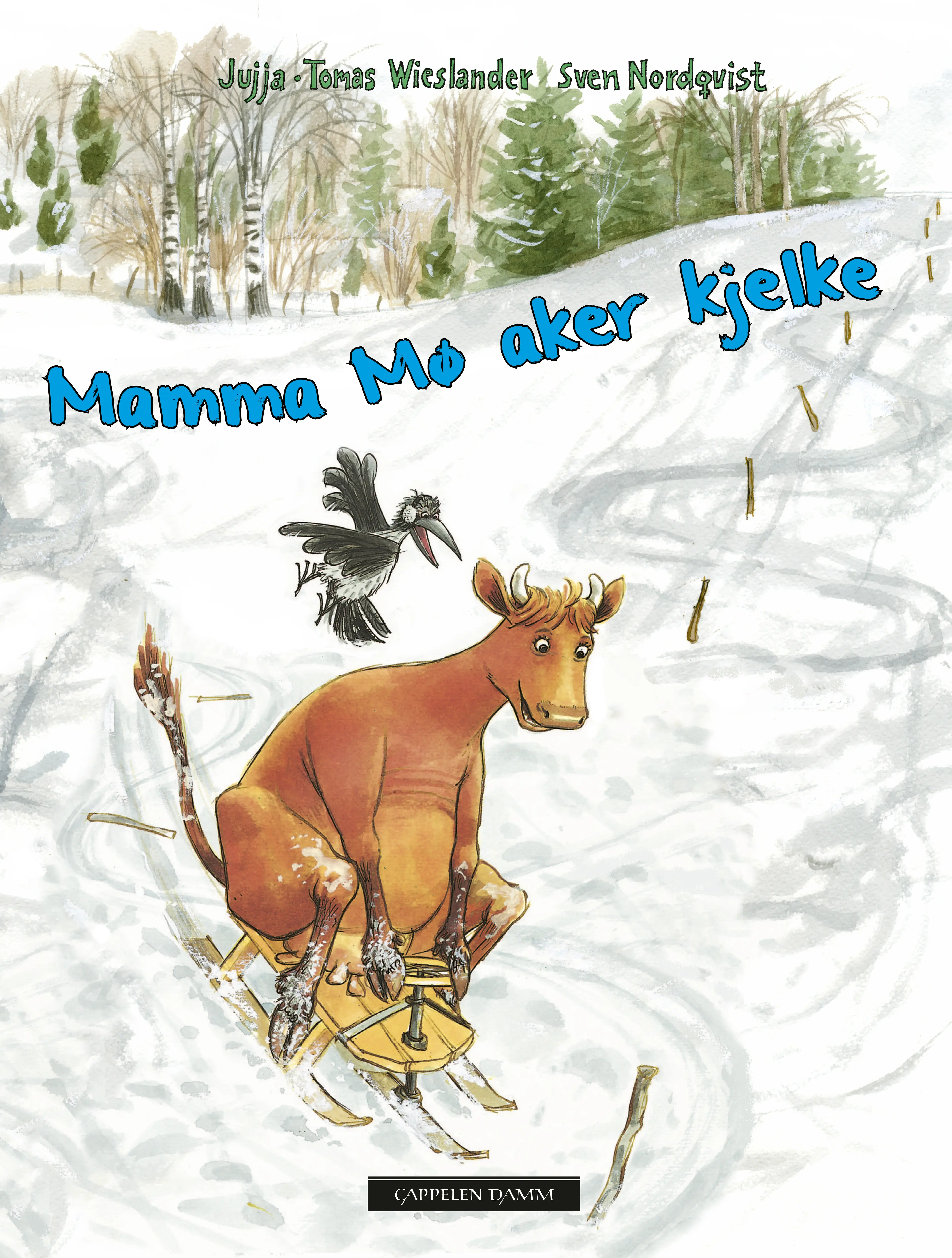 Omslag Mamma Mø aker kjelke av Jujja Wieslander (Innbundet)