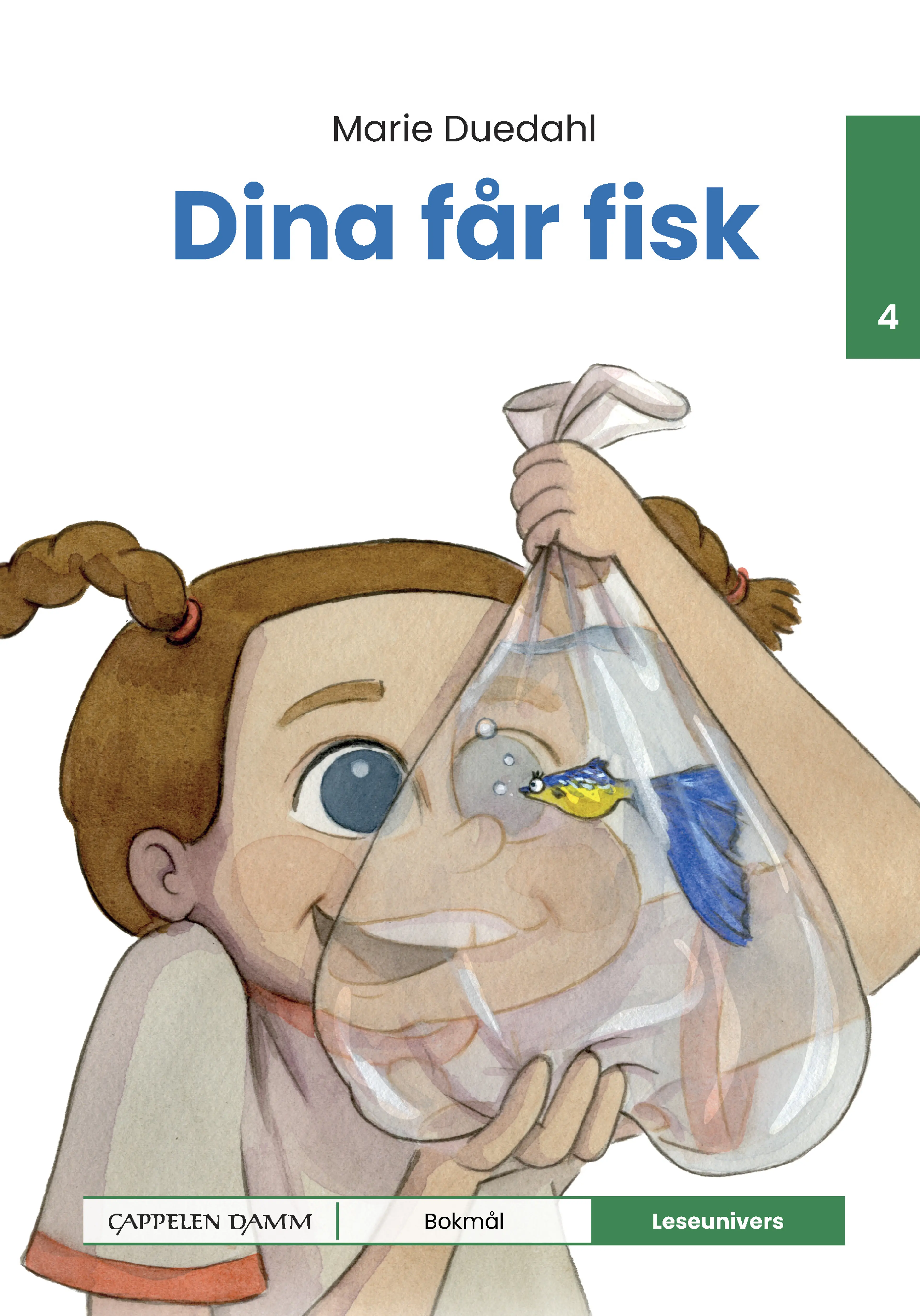 Omslag Leseunivers 4: Dina får fisk av Marie Duedahl (Innbundet)