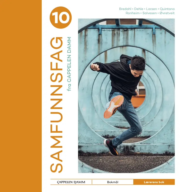 Omslag Samfunnsfag 10 fra Cappelen Damm Lærerens bok av Liv Bredahl med flere (Innbundet)