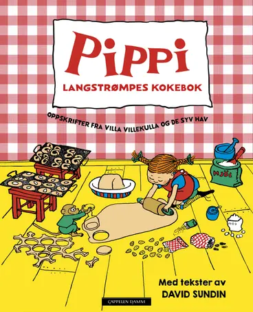 Omslag Pippi Langstrømpes kokebok av Astrid Lindgren og David Sundin (Innbundet)