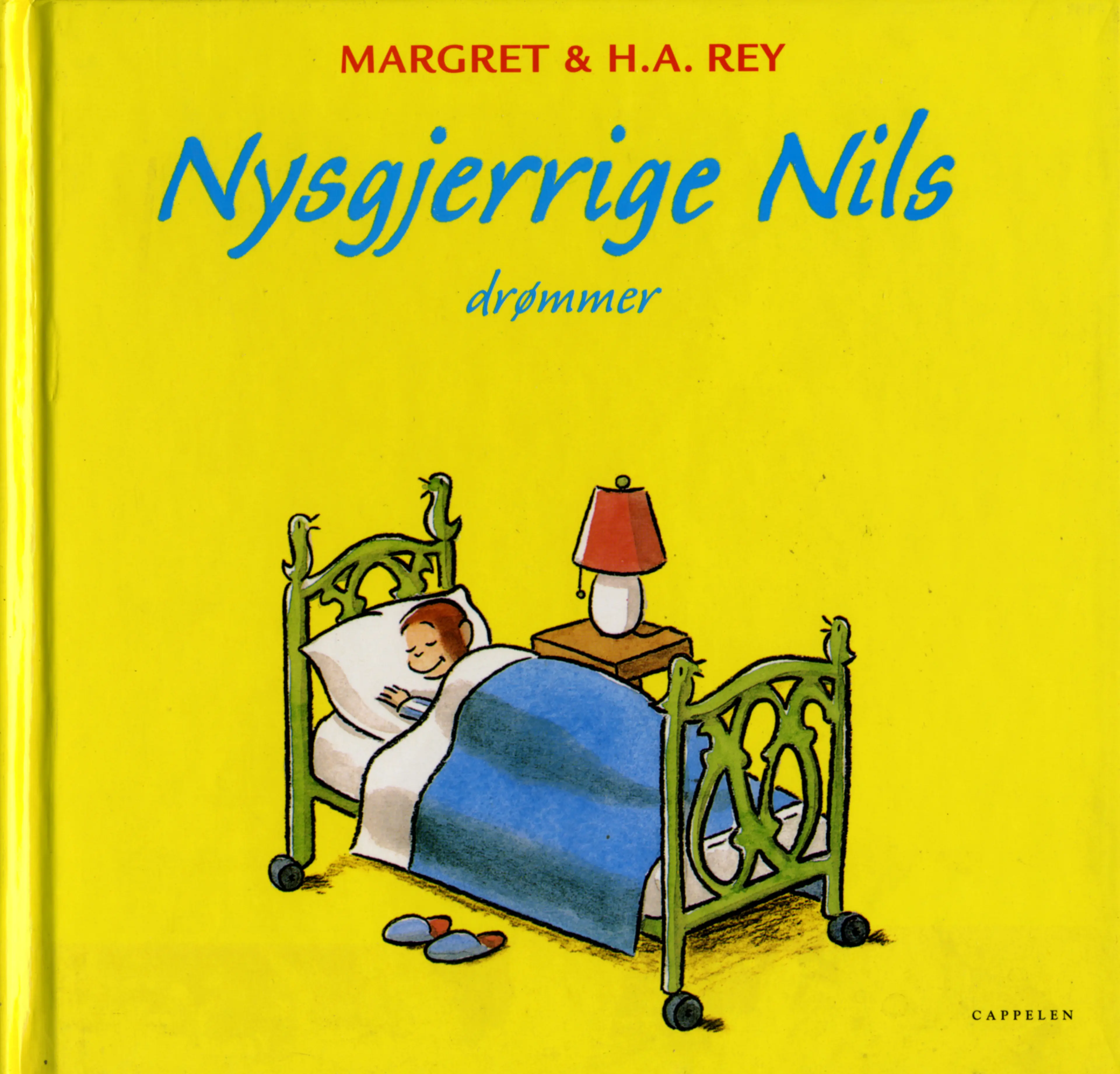 Omslag Nysgjerrige Nils drømmer av Margaret og H.A. Rey (Innbundet)