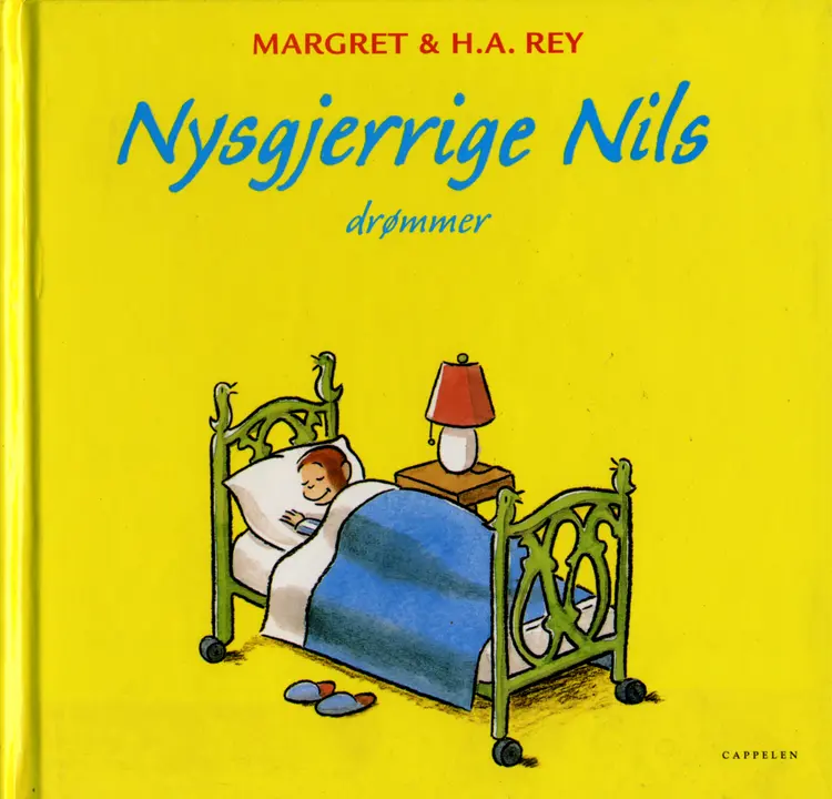 Omslag Nysgjerrige Nils drømmer av Margaret og H.A. Rey (Innbundet)