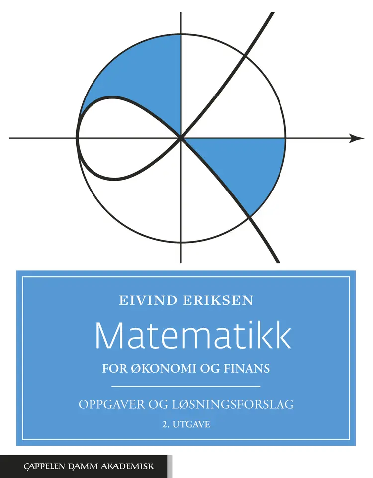 Omslag Matematikk for økonomi og finans. Oppgaver og løsningsforslag av Eivind Eriksen (Heftet)