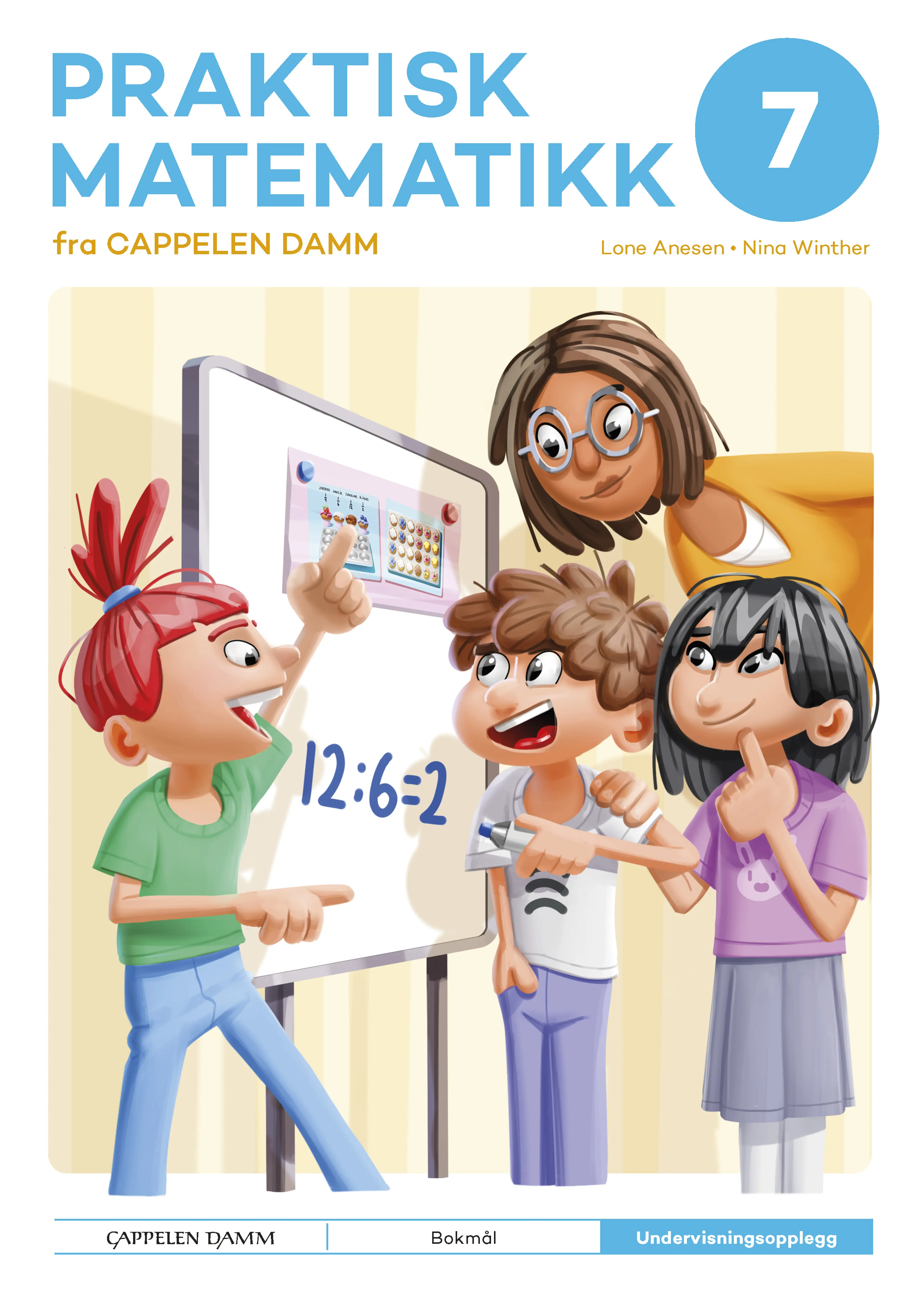 Omslag Praktisk matematikk 7 fra Cappelen Damm Undervisningsopplegg av Lone Anesen og Nina Winther (Ukjent)