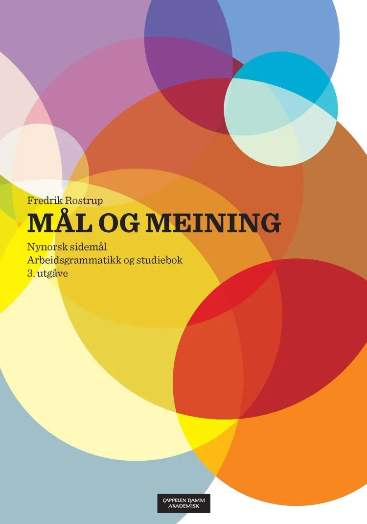 Omslag Mål og meining av Fredrik Rostrup (Heftet)