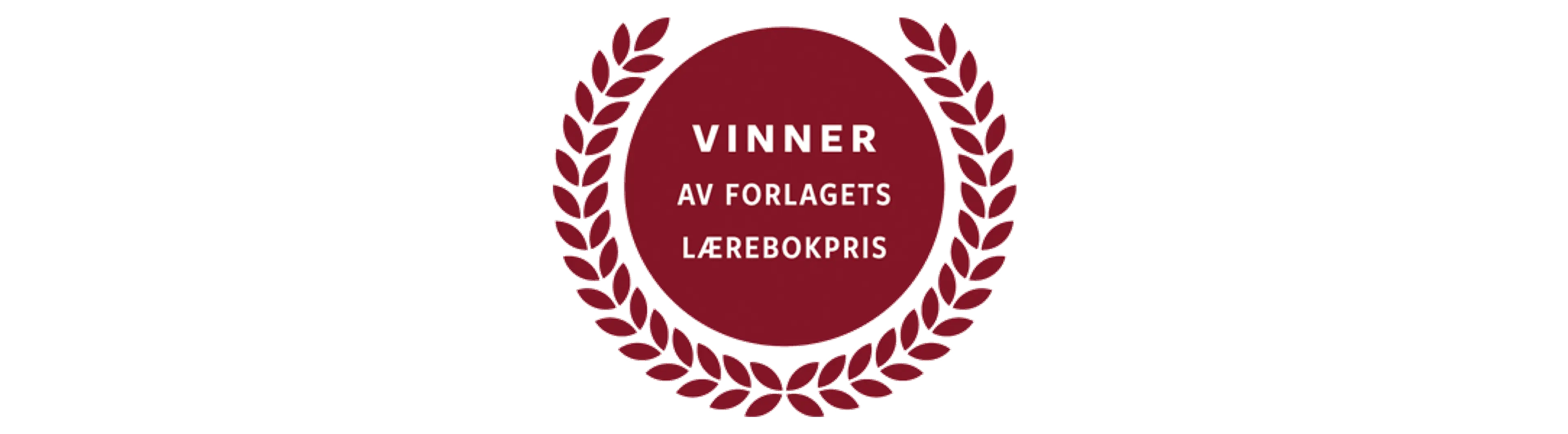 Segl med teksten Vinner av forlagets lærebokpris