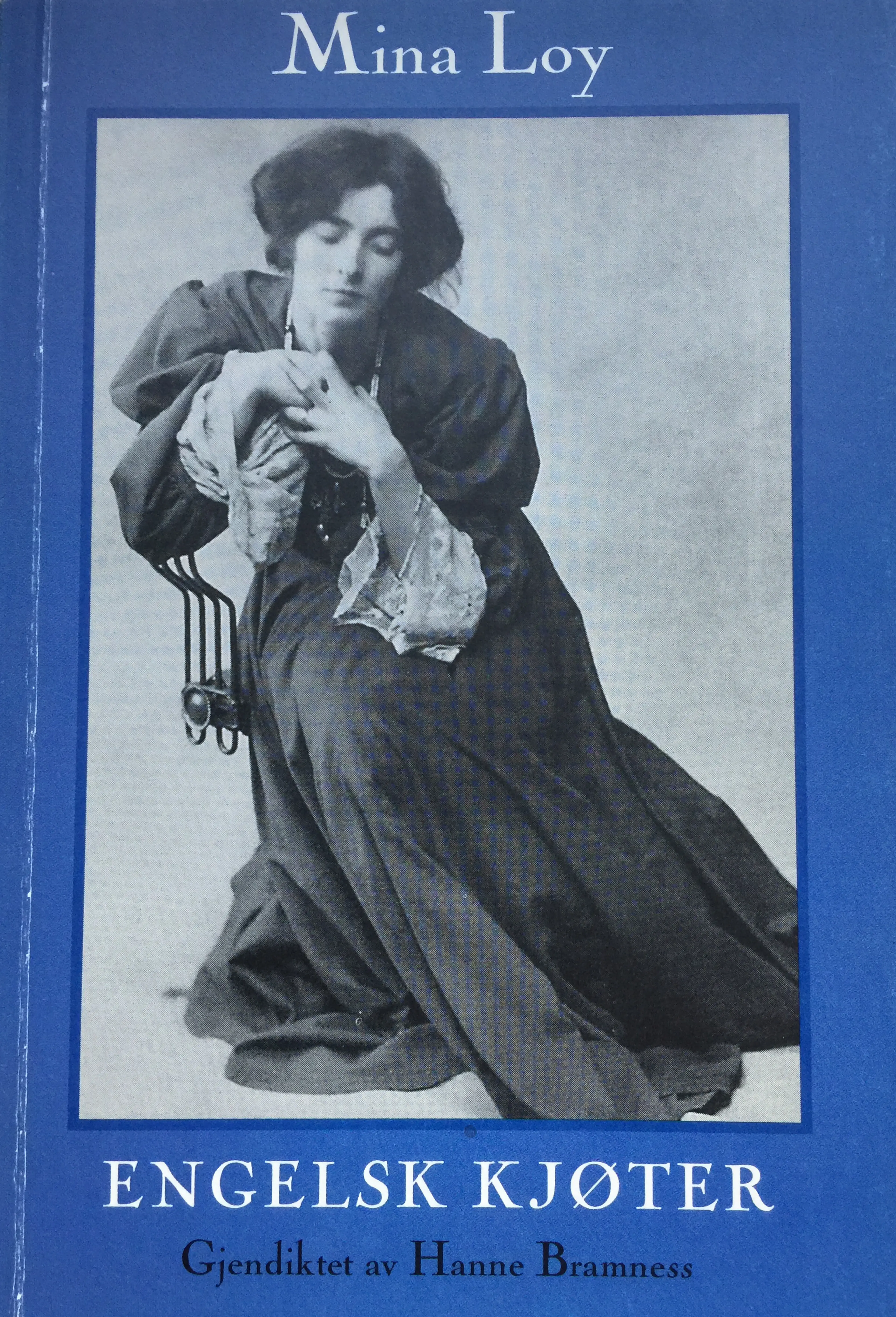Omslag Mina Loy, Engelsk kjøter, gjendiktning av Mina Loy (Heftet)