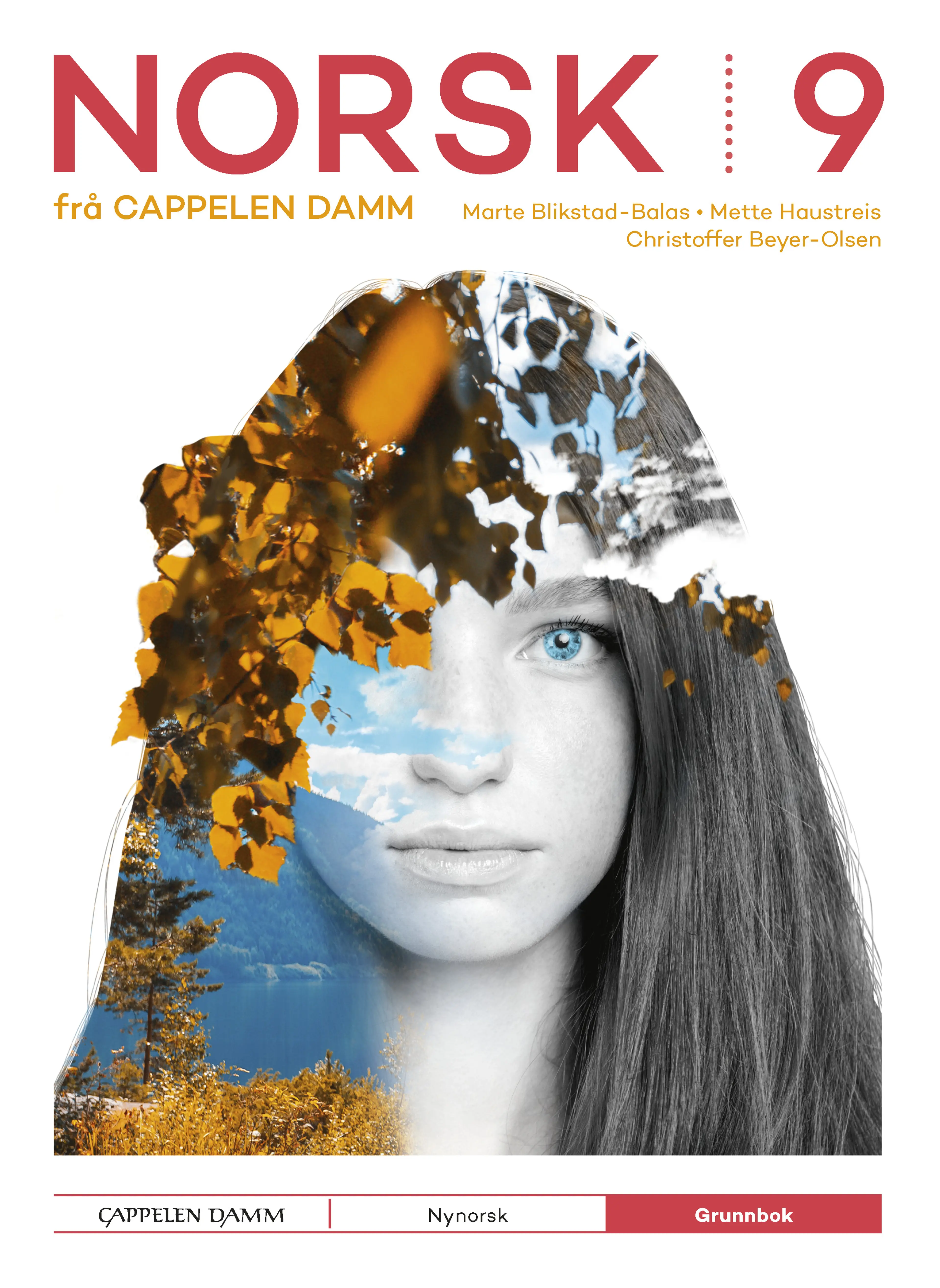 Omslag Norsk 9 frå Cappelen Damm Grunnbok av Marte Blikstad-Balas, Christoffer Beyer-Olsen og Mette Haustreis (Innbundet)