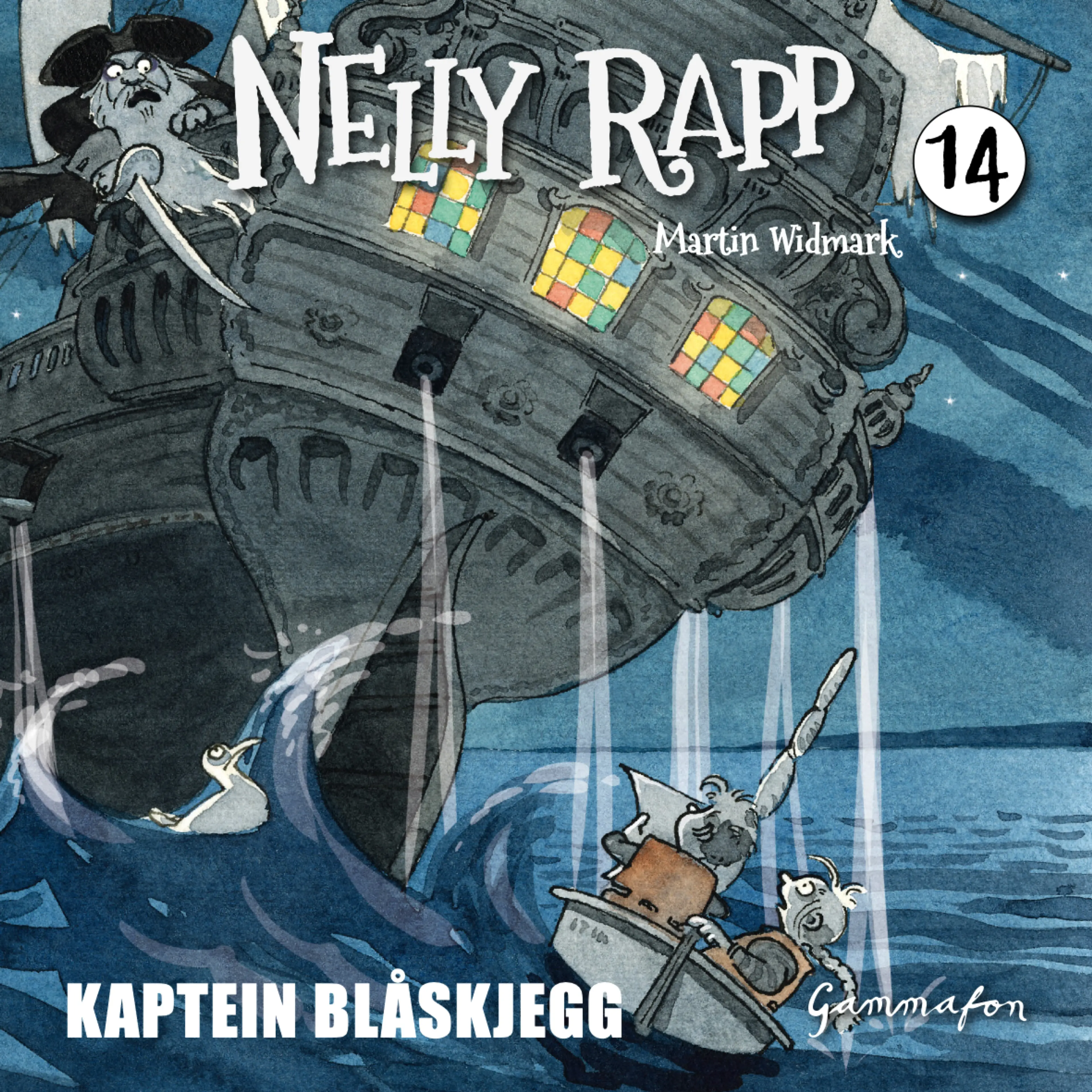 Omslag Nelly Rapp - Kaptein Blåskjegg av Martin Widmark (Lydbok)