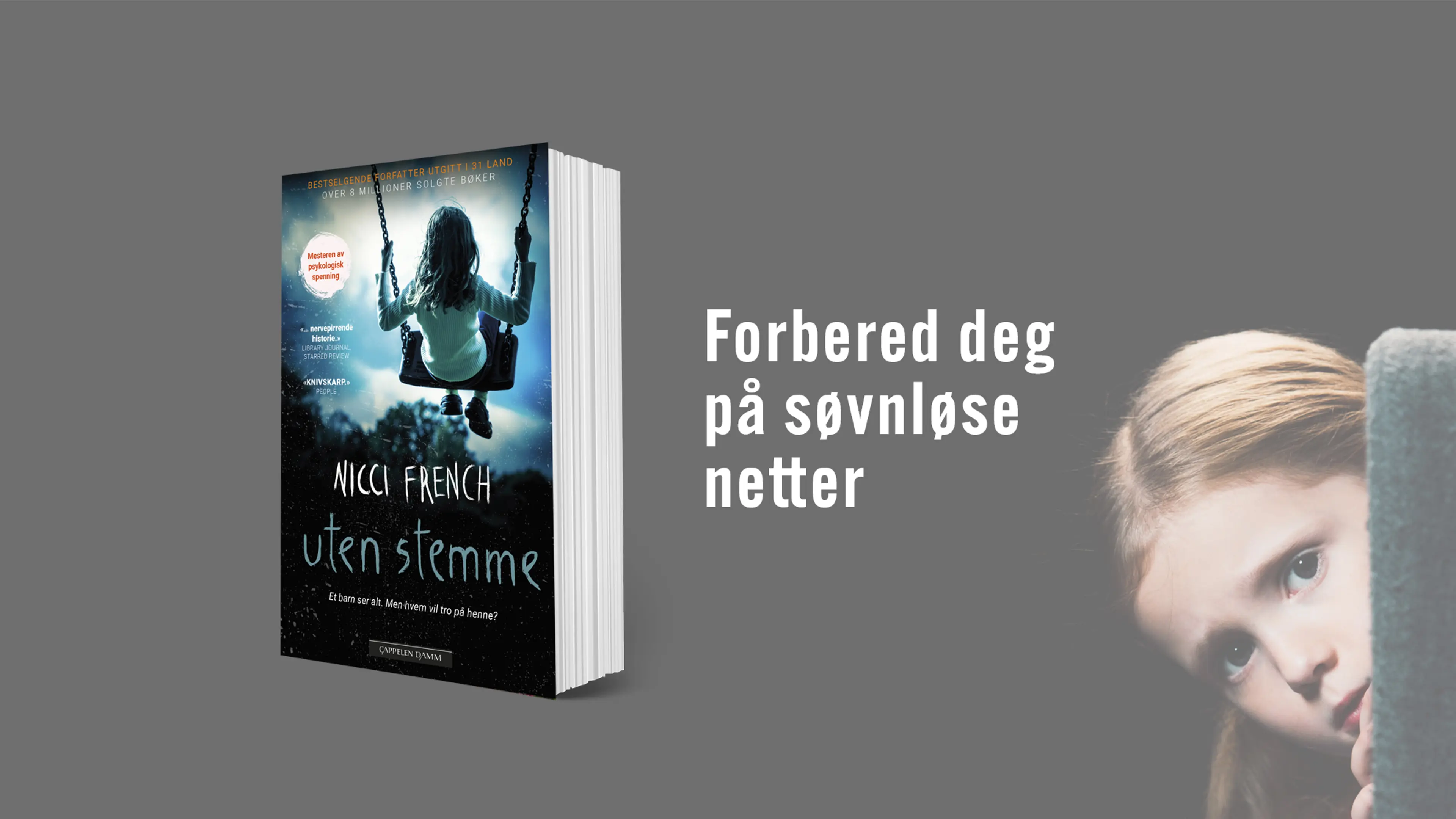 Boken Uten stemme og teksten Forbered deg på søvnløse netter