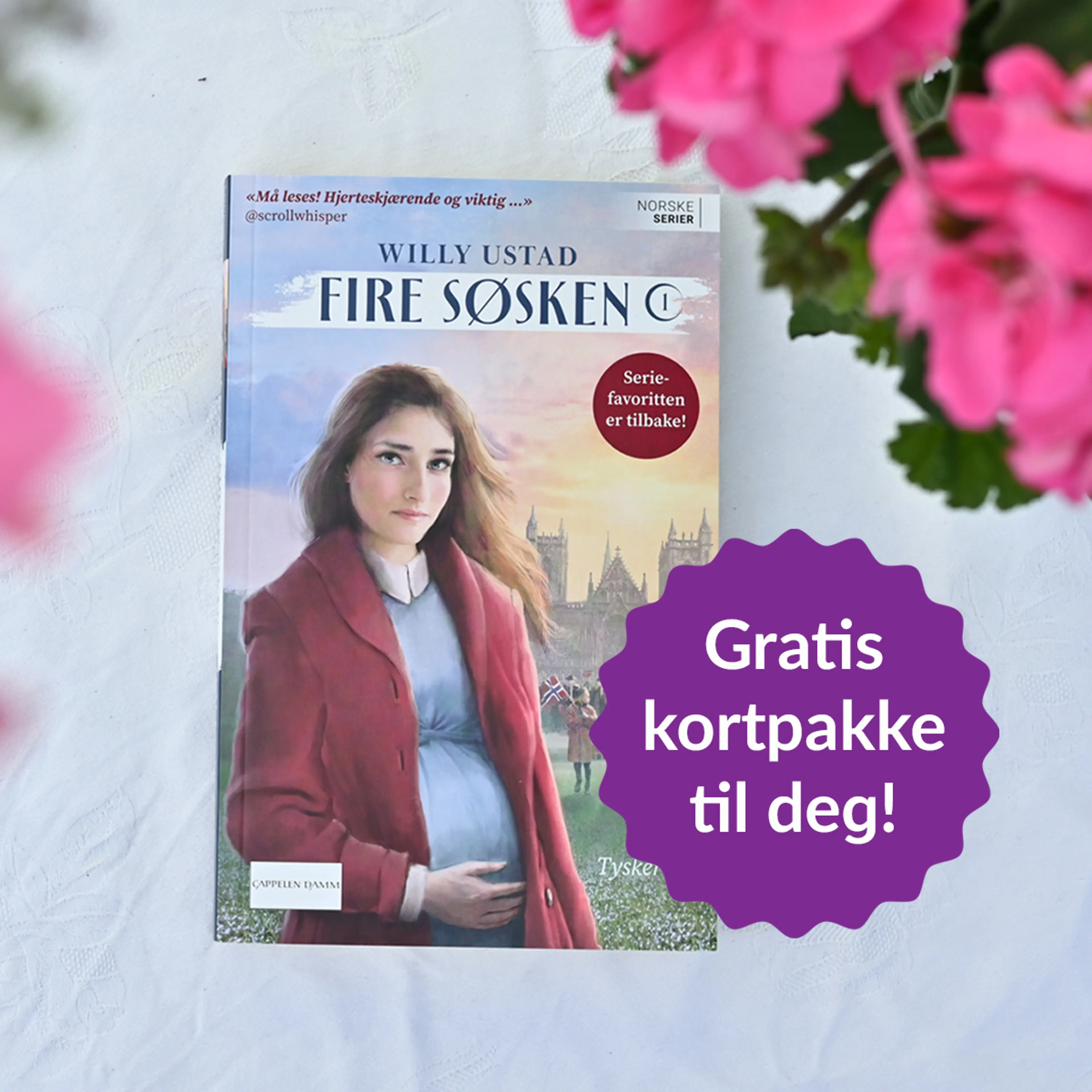 Foto av første bok i serien Fire søsken