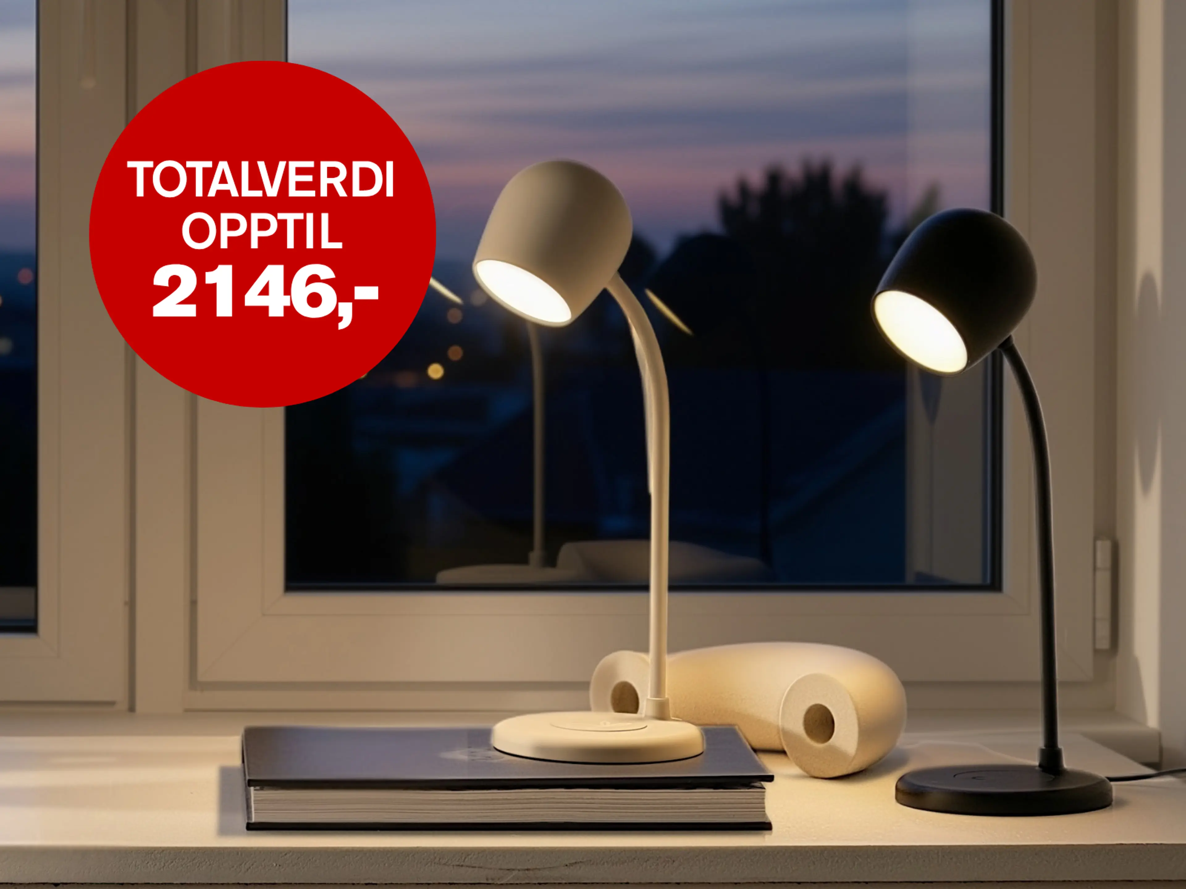 Bli medlem i Krimklubben og få stilig lampe med ladeplate fra Kreafunk og 3 valgfrie krimbøker gratis*