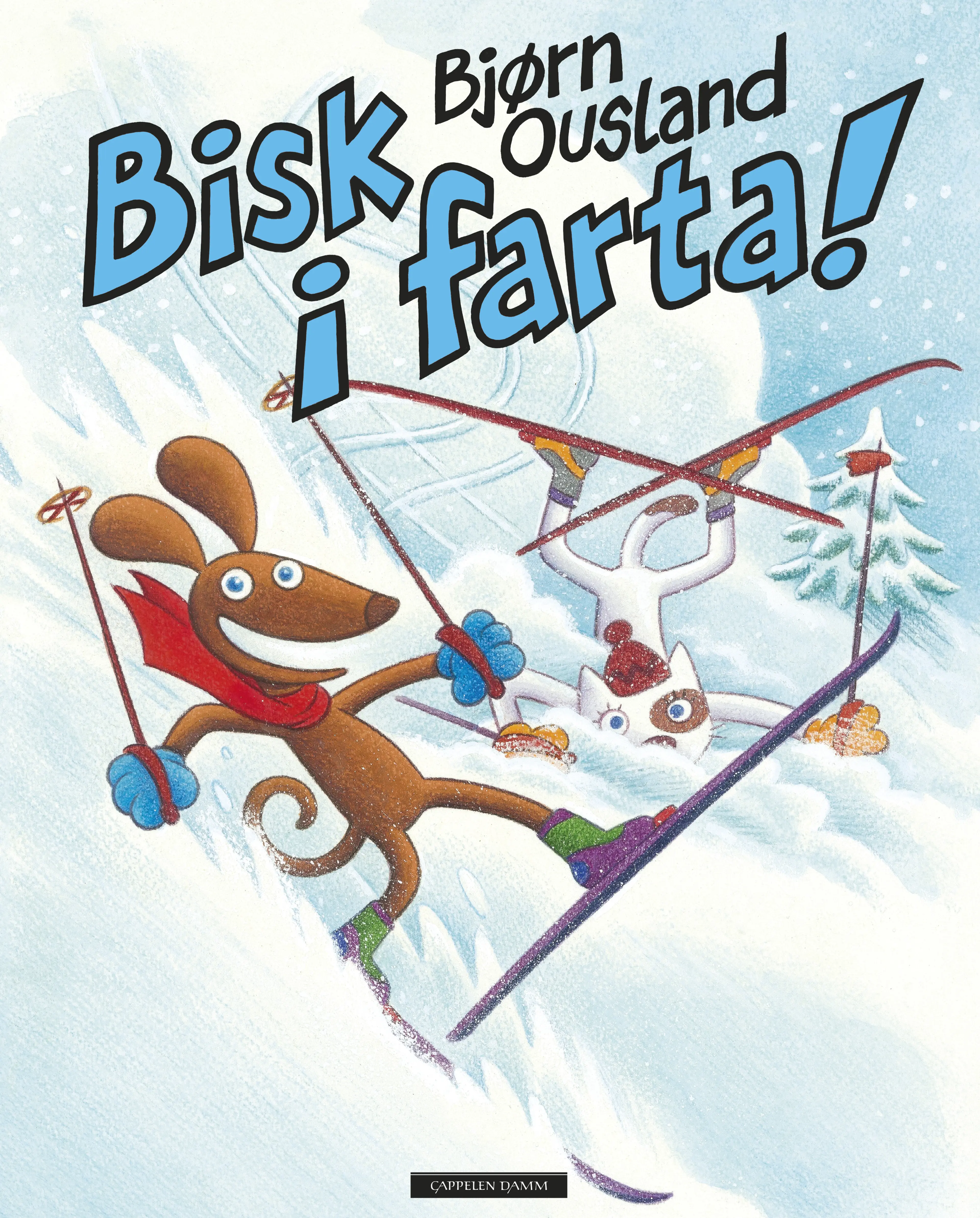 Omslag Bisk i farta (tegneserie) av Bjørn Ousland (Innbundet)