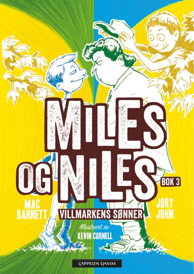 Omslag Miles og Niles. Bok 3. Villmarkens sønner av Mac Barnett og Jory John (Innbundet)