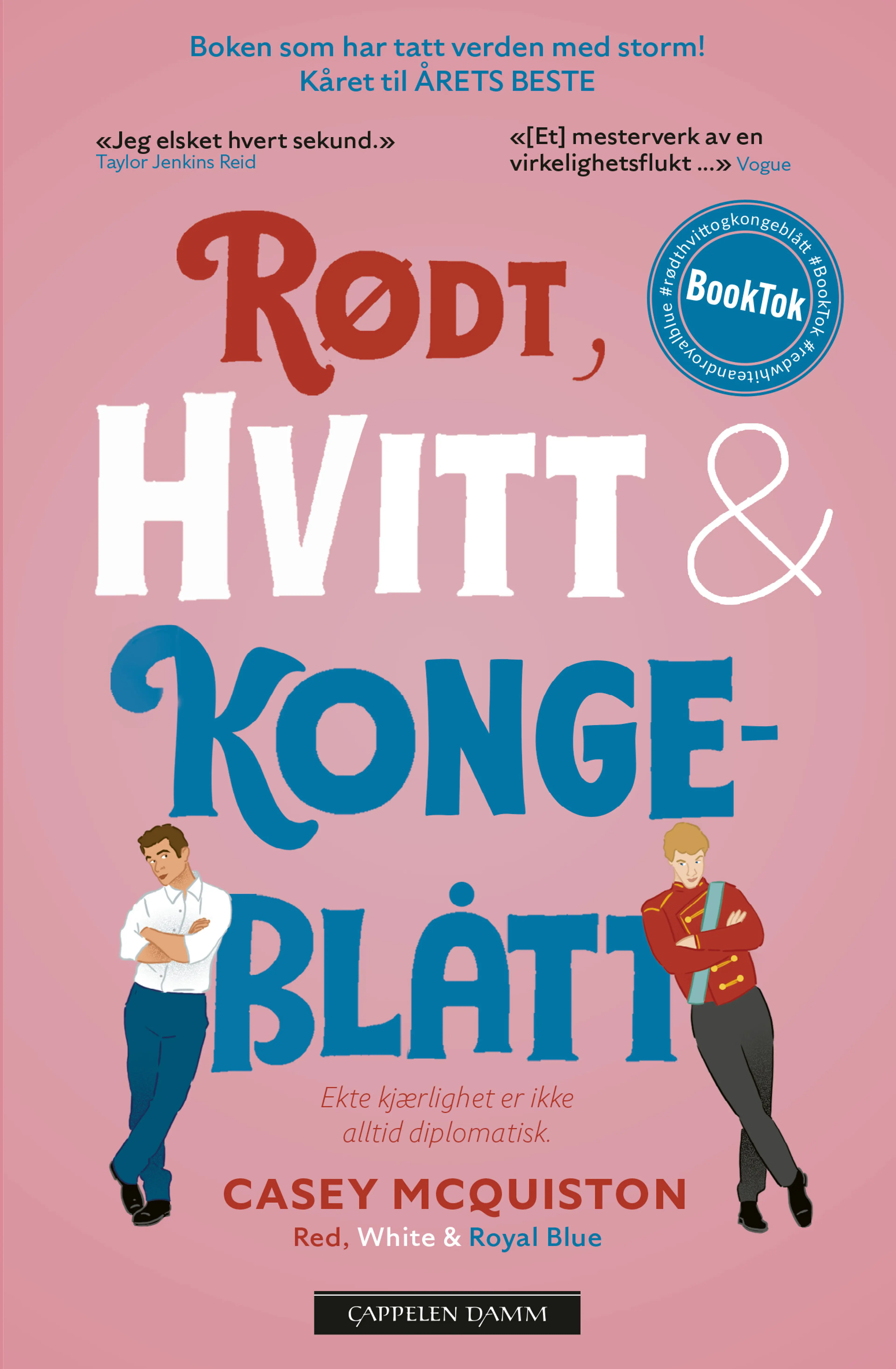 Omslag Rødt, hvitt og kongeblått av Casey McQuiston (Heftet)