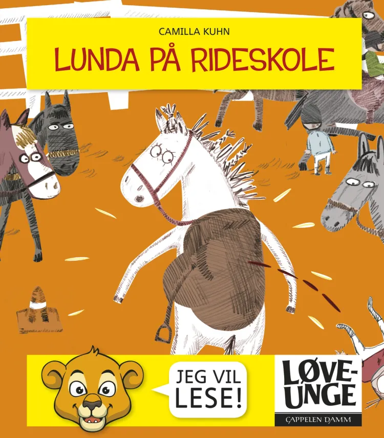 Omslag Løveunge - Lunda på rideskole av Camilla Kuhn (Innbundet)