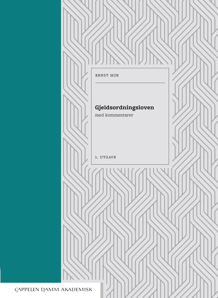 Omslag Gjeldsordningsloven med kommentarer av Ernst Moe (Innbundet)