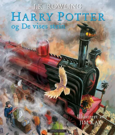 Omslag Harry Potter og De vises stein av J.K. Rowling (Innbundet)