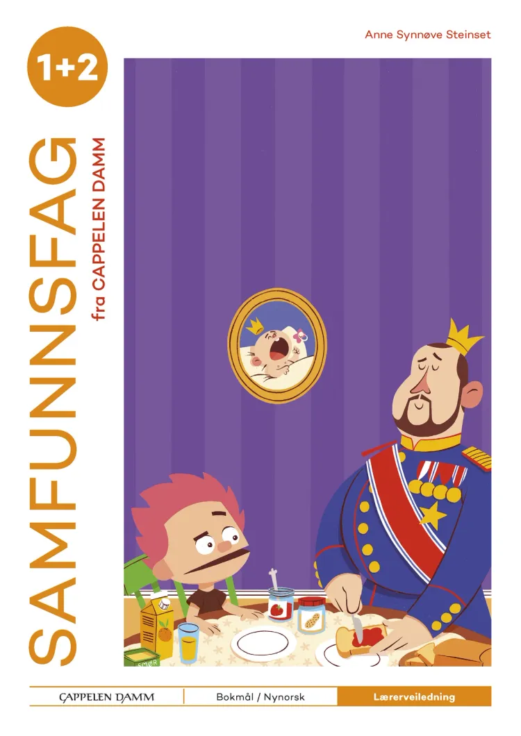 Omslag Samfunnsfag 1+2 fra Cappelen Damm Lærerveiledning av Anne Synnøve Steinset (Ukjent)