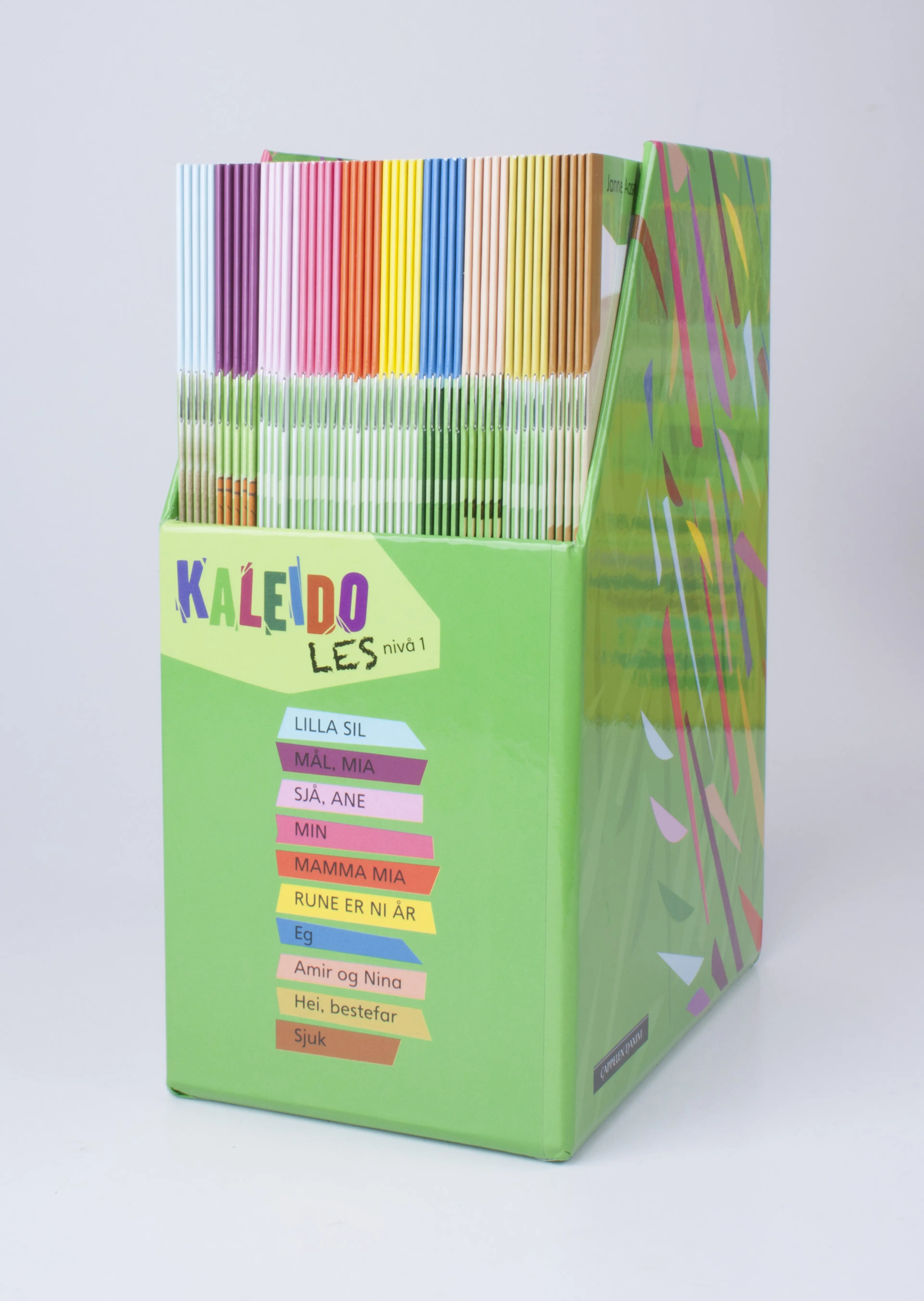 Omslag Kaleido Les Nivå 1 (boks) av Torill Andersen og Janne Aasebø Johnsen (Eske)