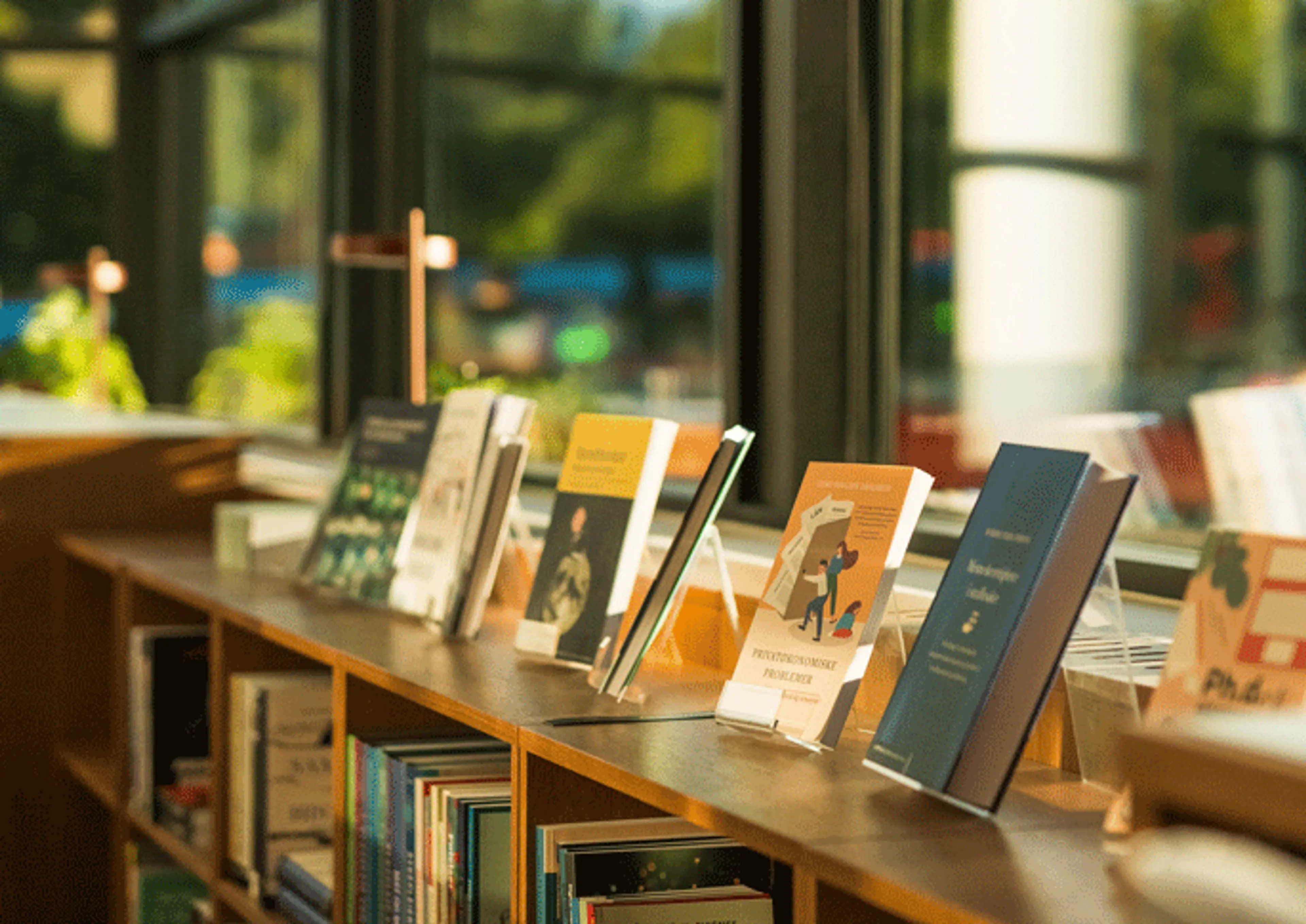 Bilde fra Elling bokkafé, forlagets egen bokhandel i Stortingsgata 28