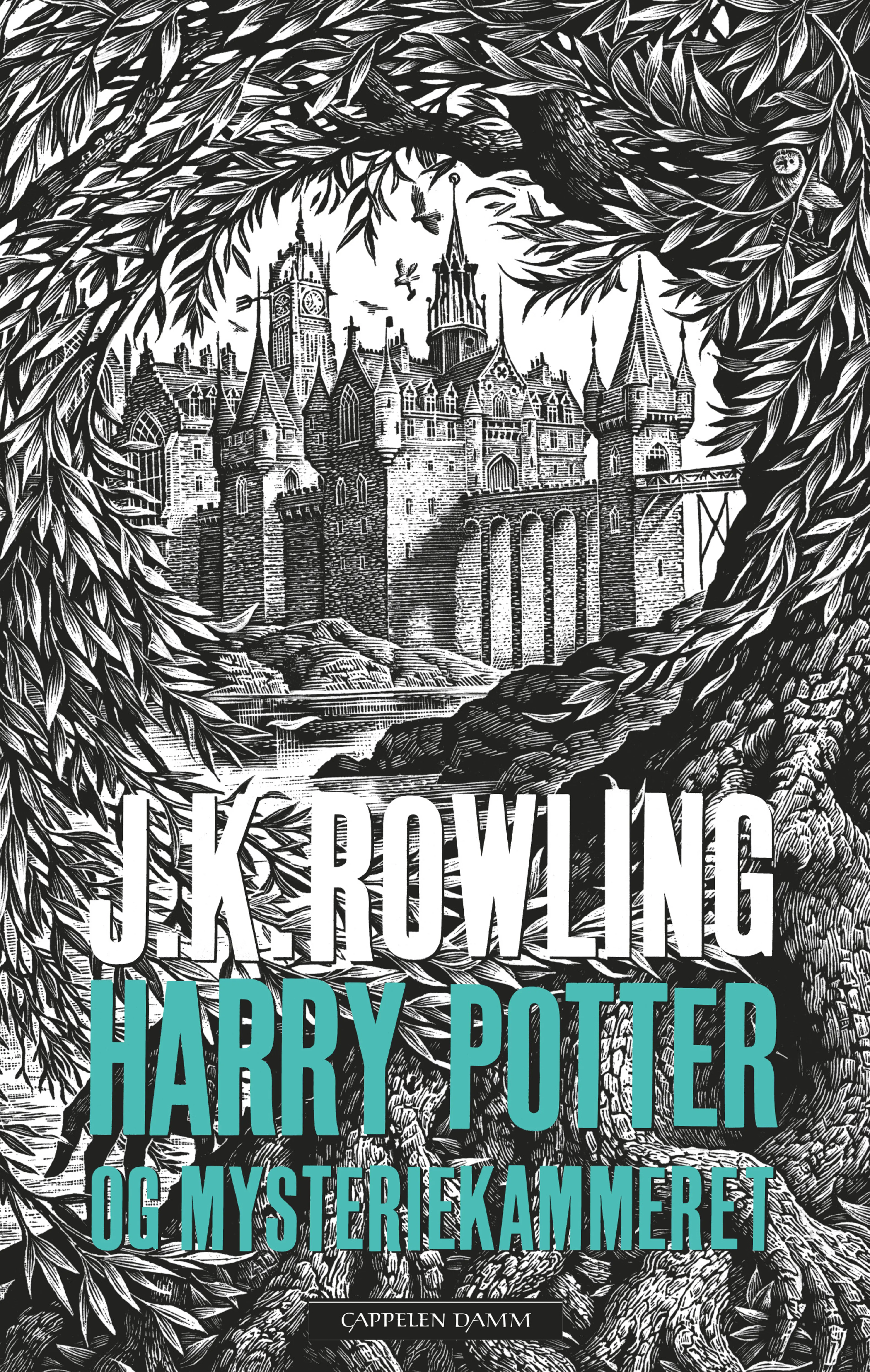 Omslag Harry Potter og Mysteriekammeret av J.K. Rowling (Innbundet)