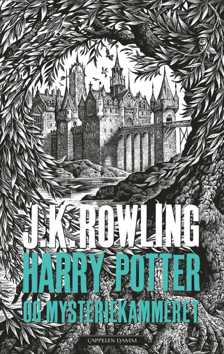Omslag Harry Potter og Mysteriekammeret av J.K. Rowling (Innbundet)