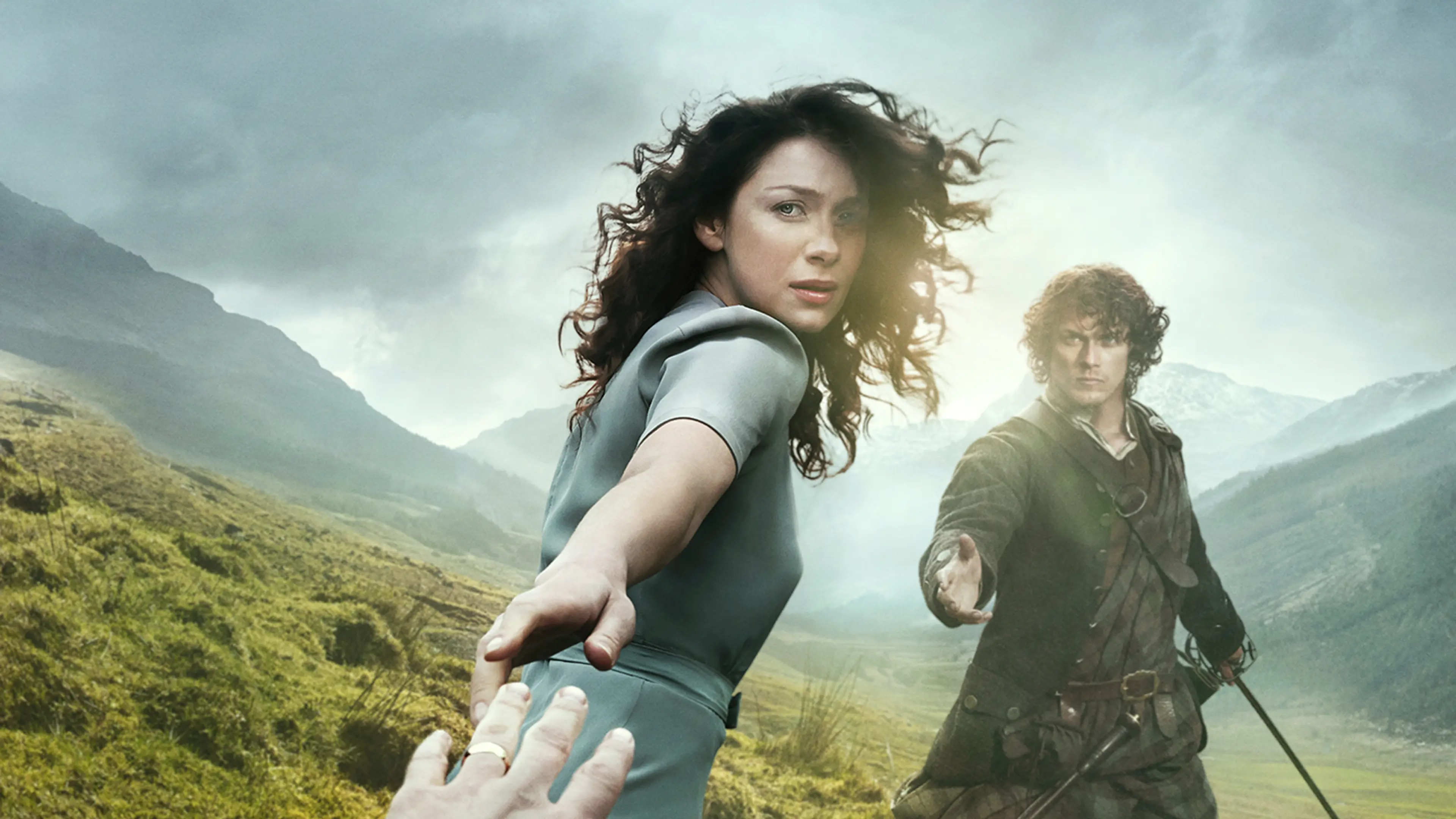 De to hovedpersonene i Outlander-serien