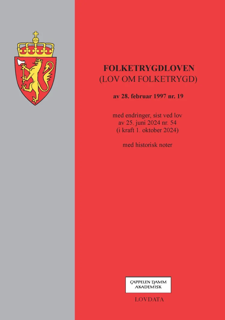 Omslag Folketrygdloven (lov om folketrygd) (Heftet)