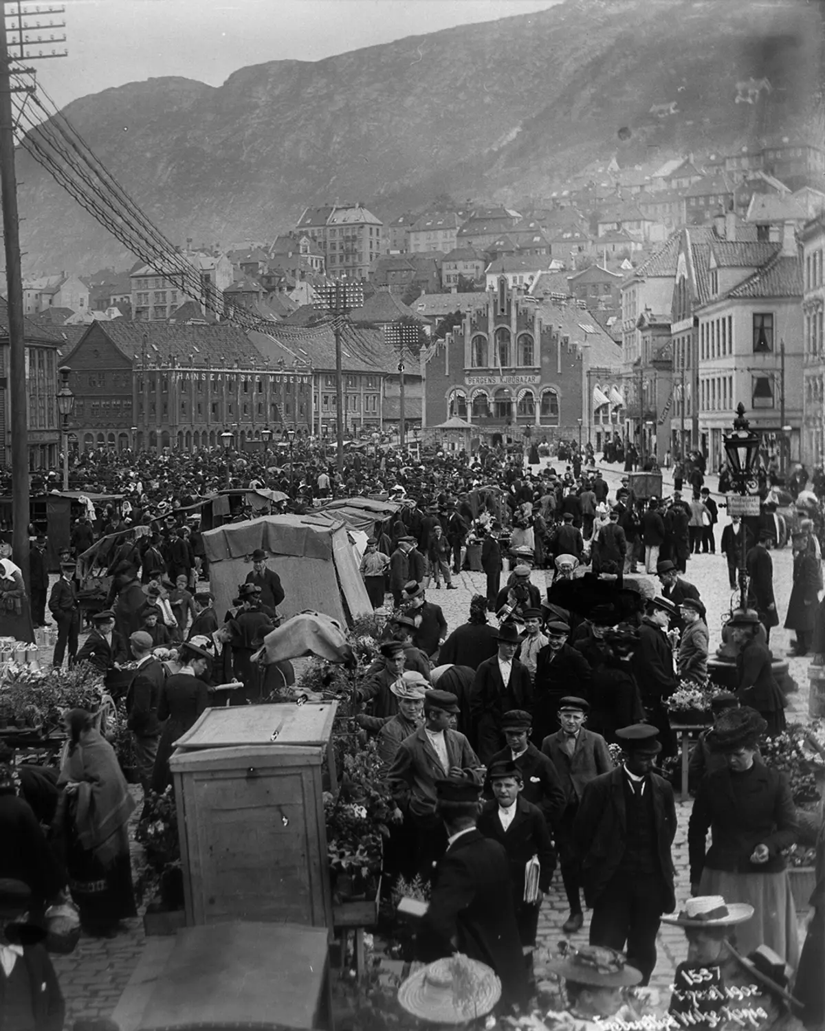 Bergen i år 1902. Foto: Wilse, Anders Beer. Norsk Folkemuseum