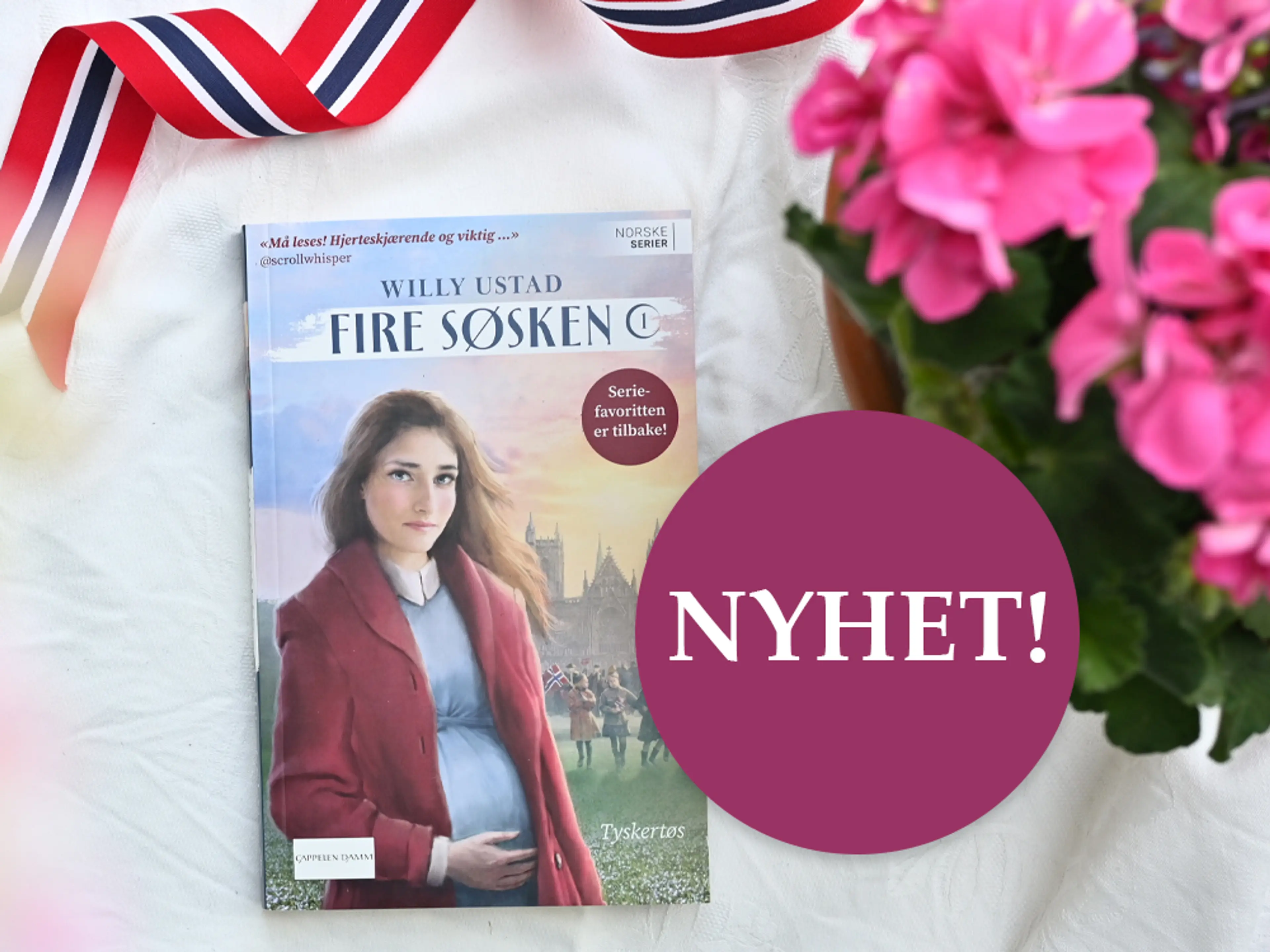 Foto av første bok i serien Fire søsken