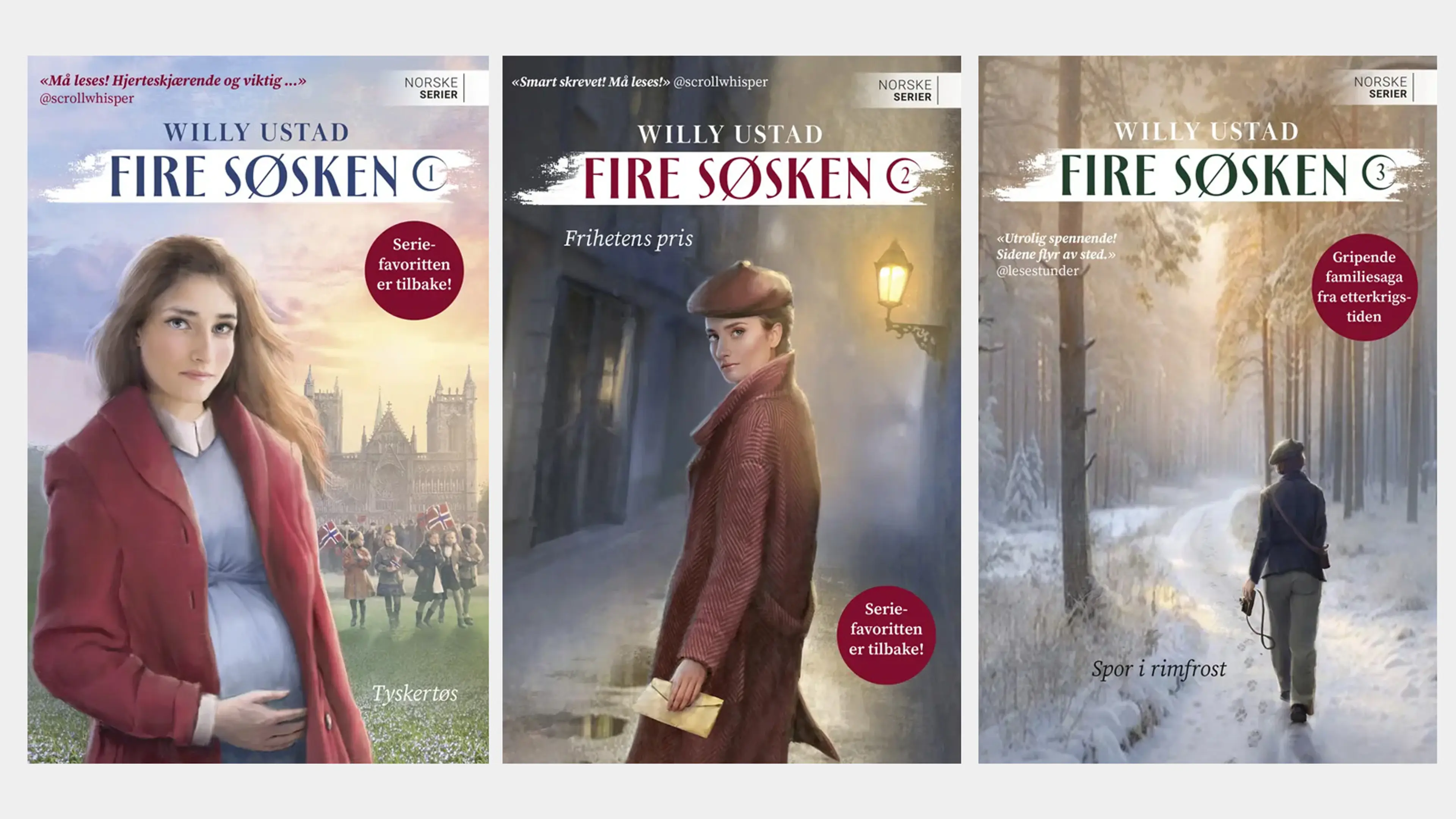 De tre første bøkene i serien Fire søsken
