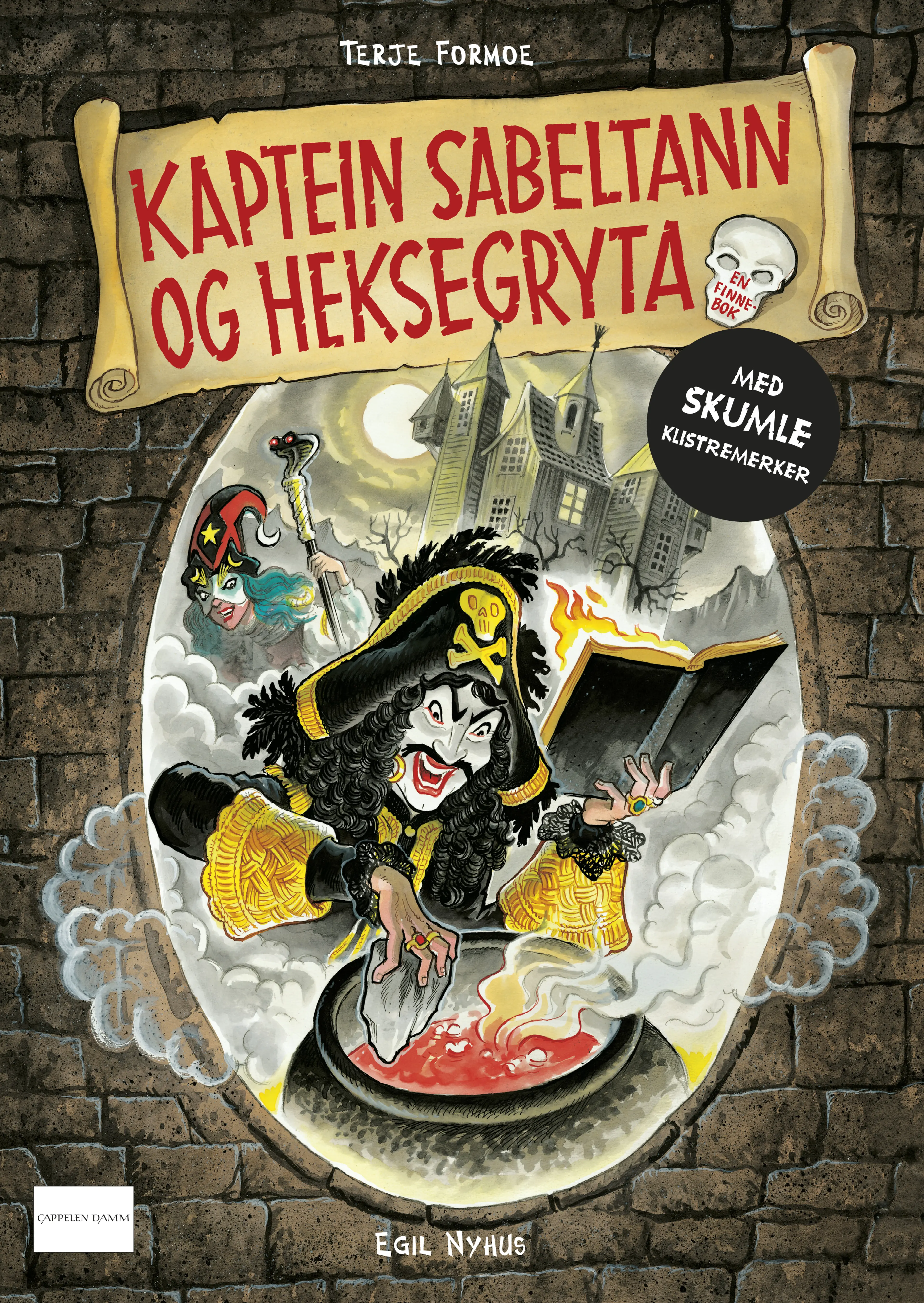 Omslag Kaptein Sabeltann og heksegryta av Terje Formoe og Egil Nyhus (Innbundet)