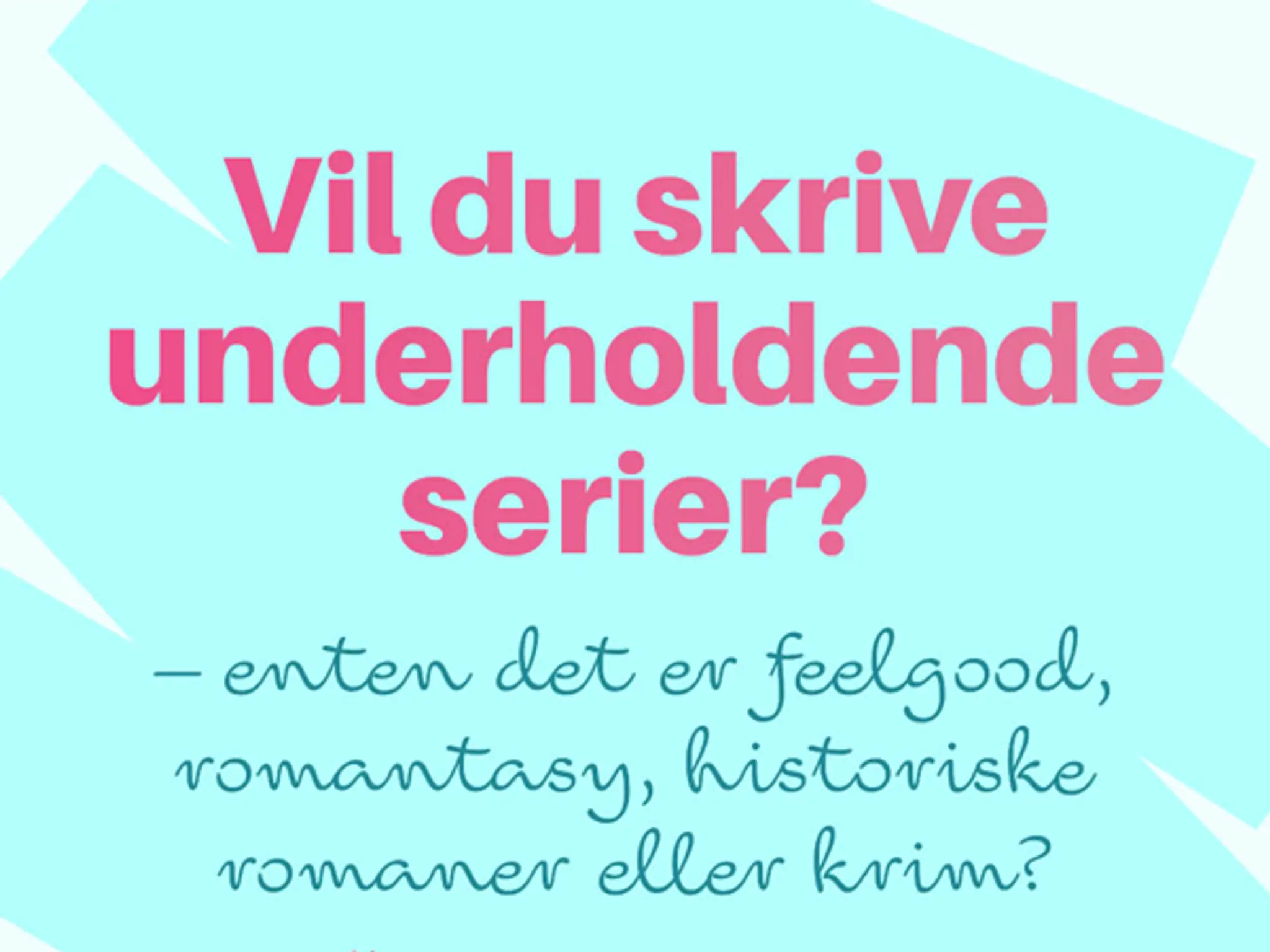 Turkis og hvit bakgrunn og telsten Vil du skrive underholdende serier i rosa