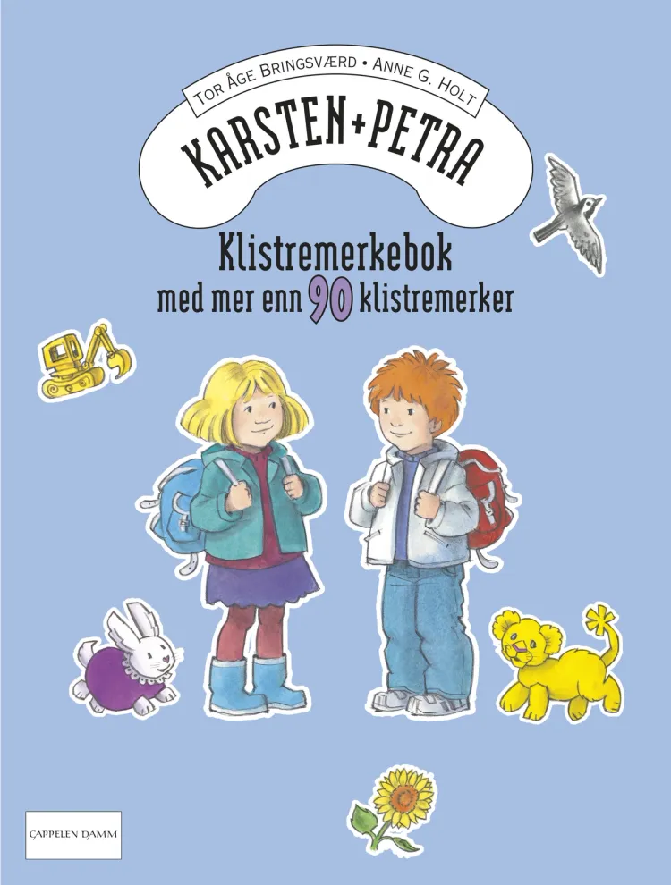 Omslag Karsten og Petra klistremerkebok av Tor Åge Bringsværd (Heftet)