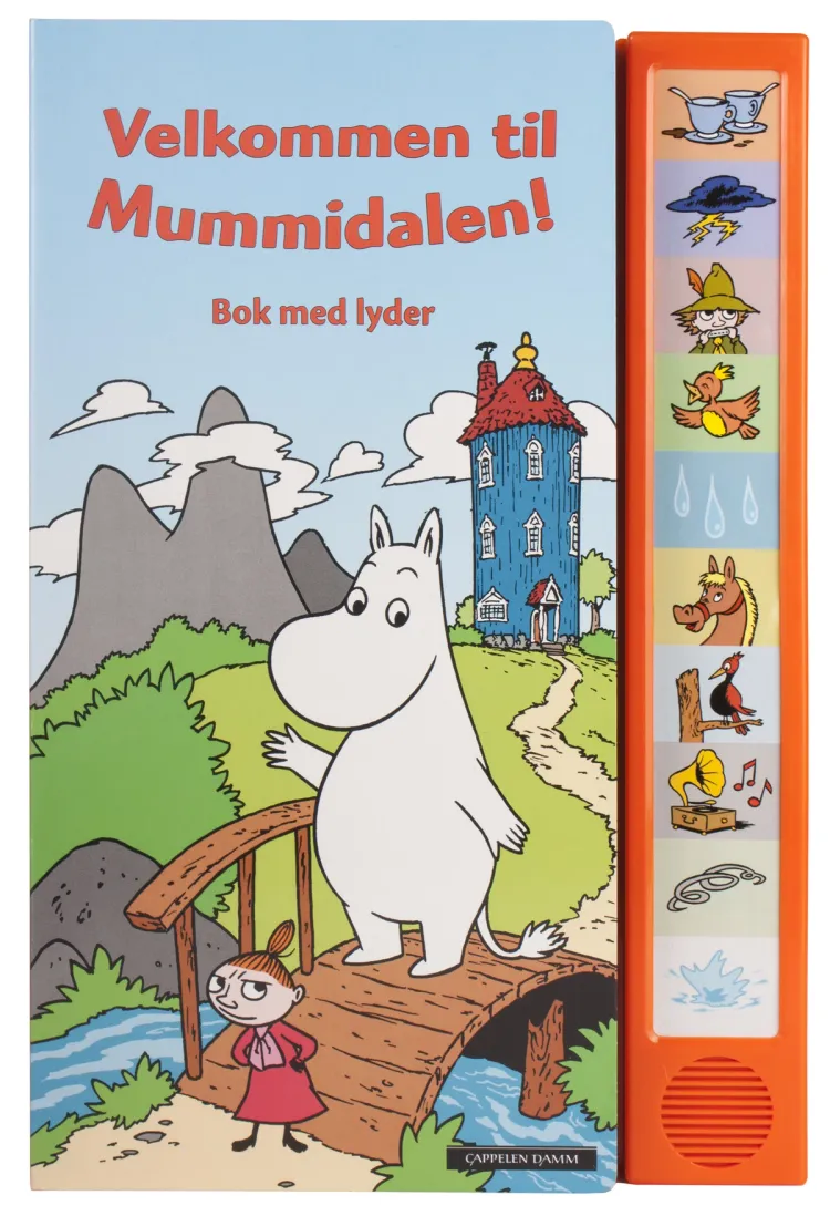Omslag Mummitrollet: Velkommen til Mummidalen! bok med lydpanel av Tove Jansson og Anu Kravinen (Innbundet)