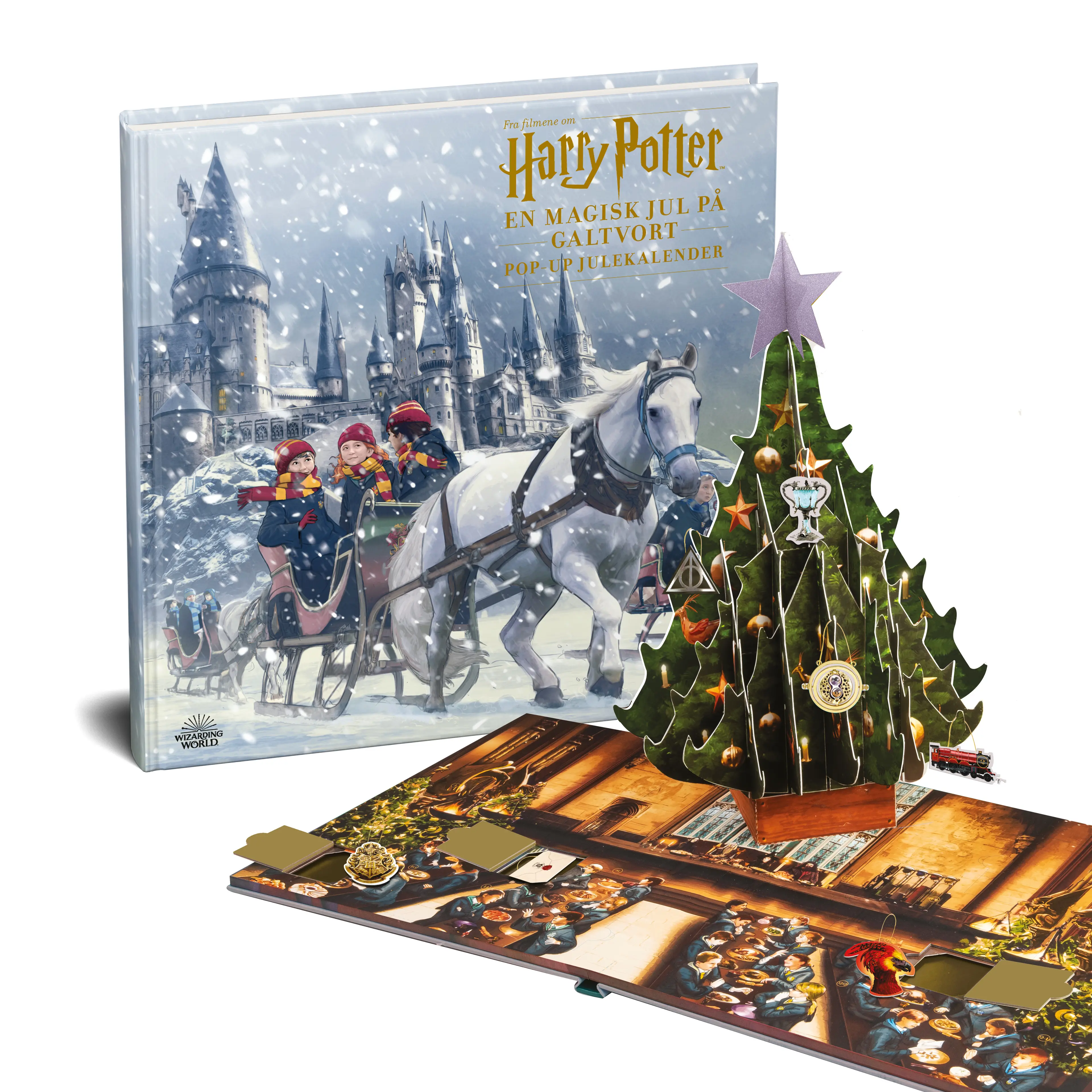 Omslag Harry Potter julekalender : En magisk jul på Galtvort (Eske)