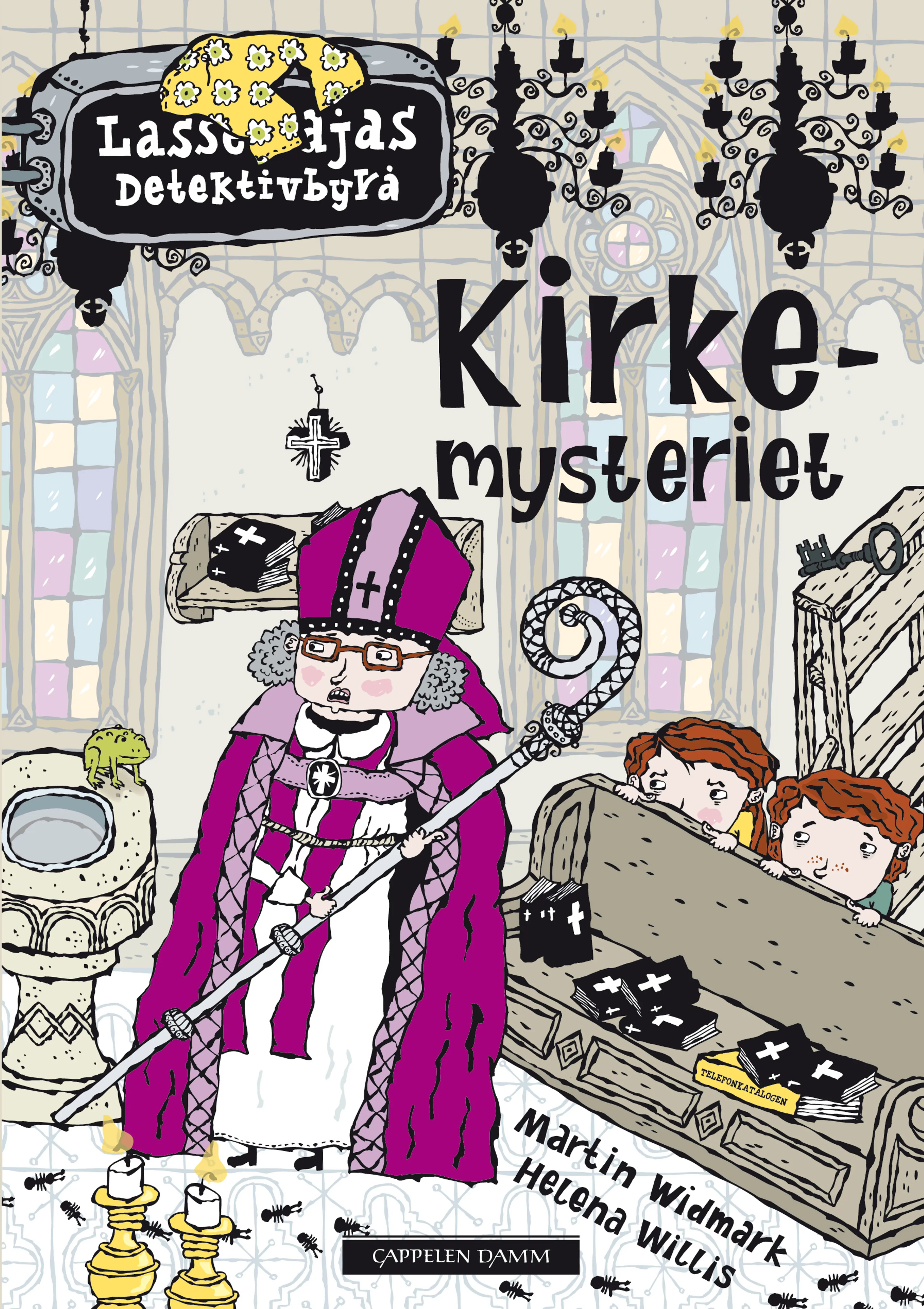 Omslag LasseMaja - Kirkemysteriet av Martin Widmark (Innbundet)