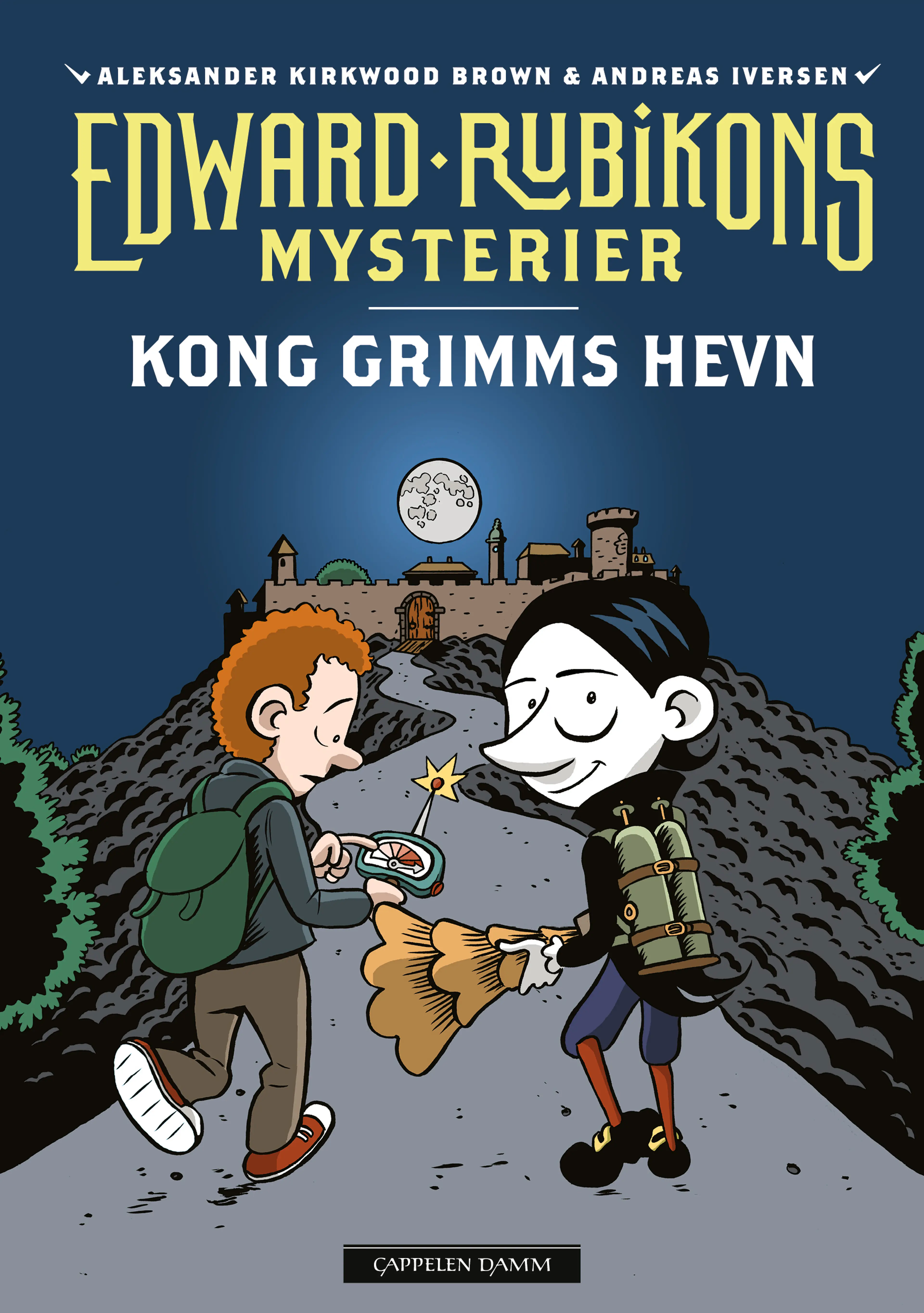 Omslag Edward Rubikons mysterier: Kong Grimms hevn av Aleksander Kirkwood Brown og Andreas Iversen (Ebok)