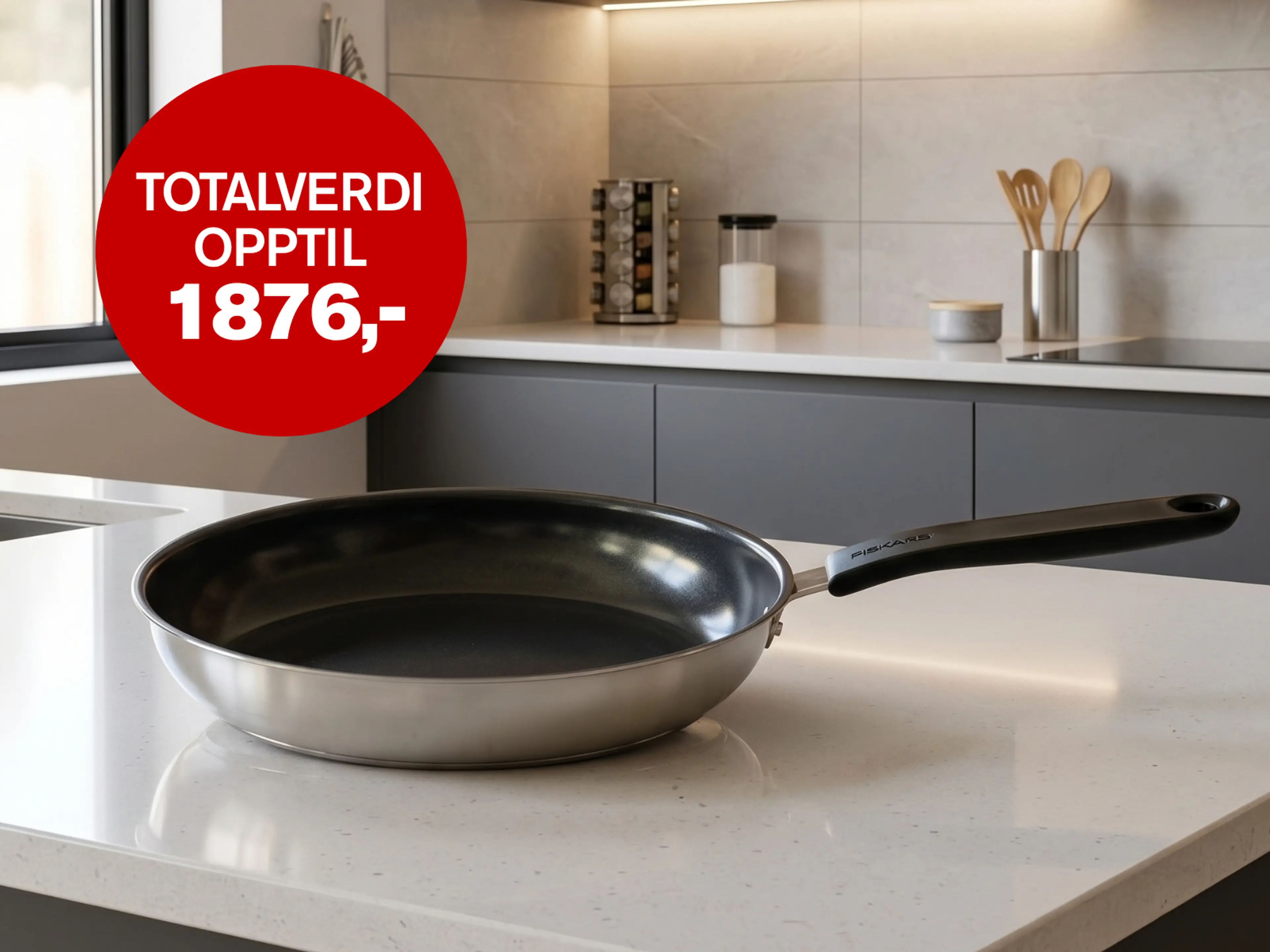 Bli medlem i Krimklubben og få flott stekepanne fra Fiskars og 3 valgfrie krimbøker gratis*